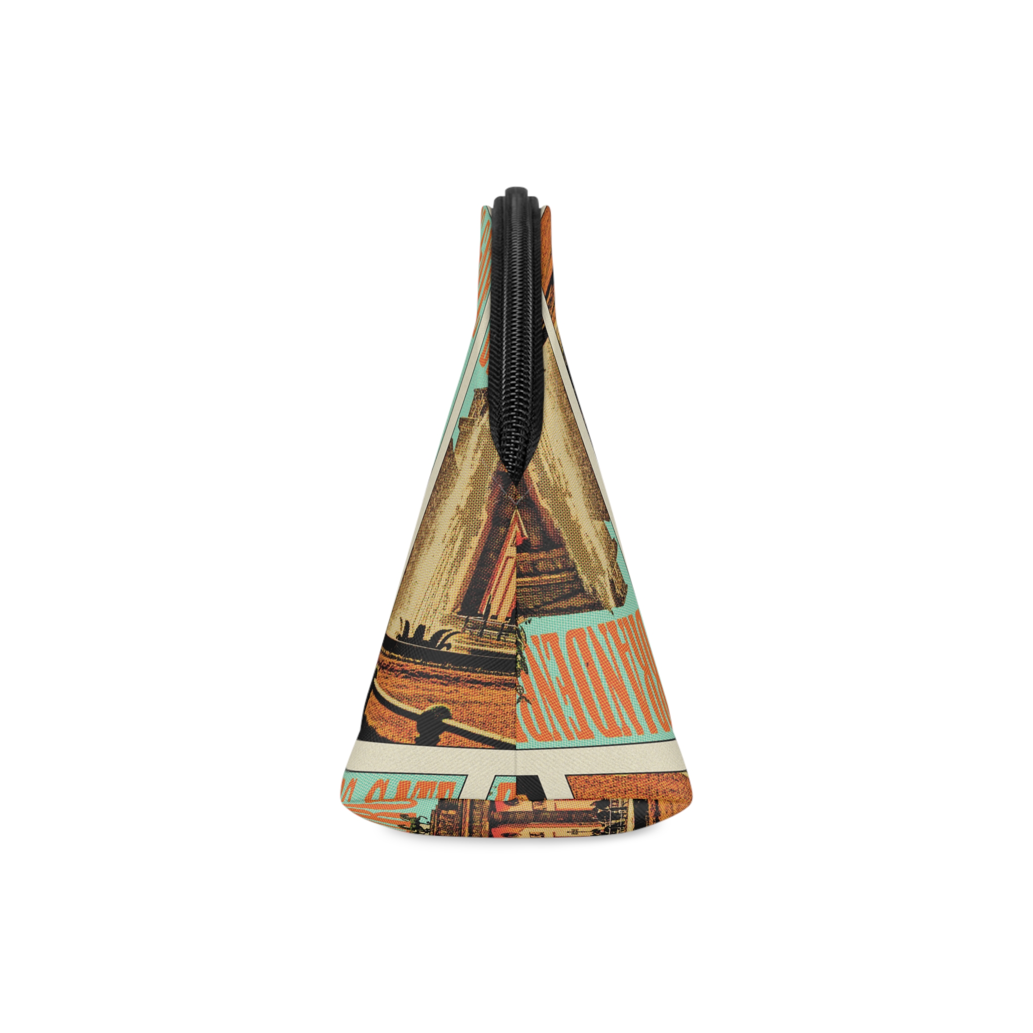 Brandenburg Gate Retro Travel Poster Makeup Bag - Image 4