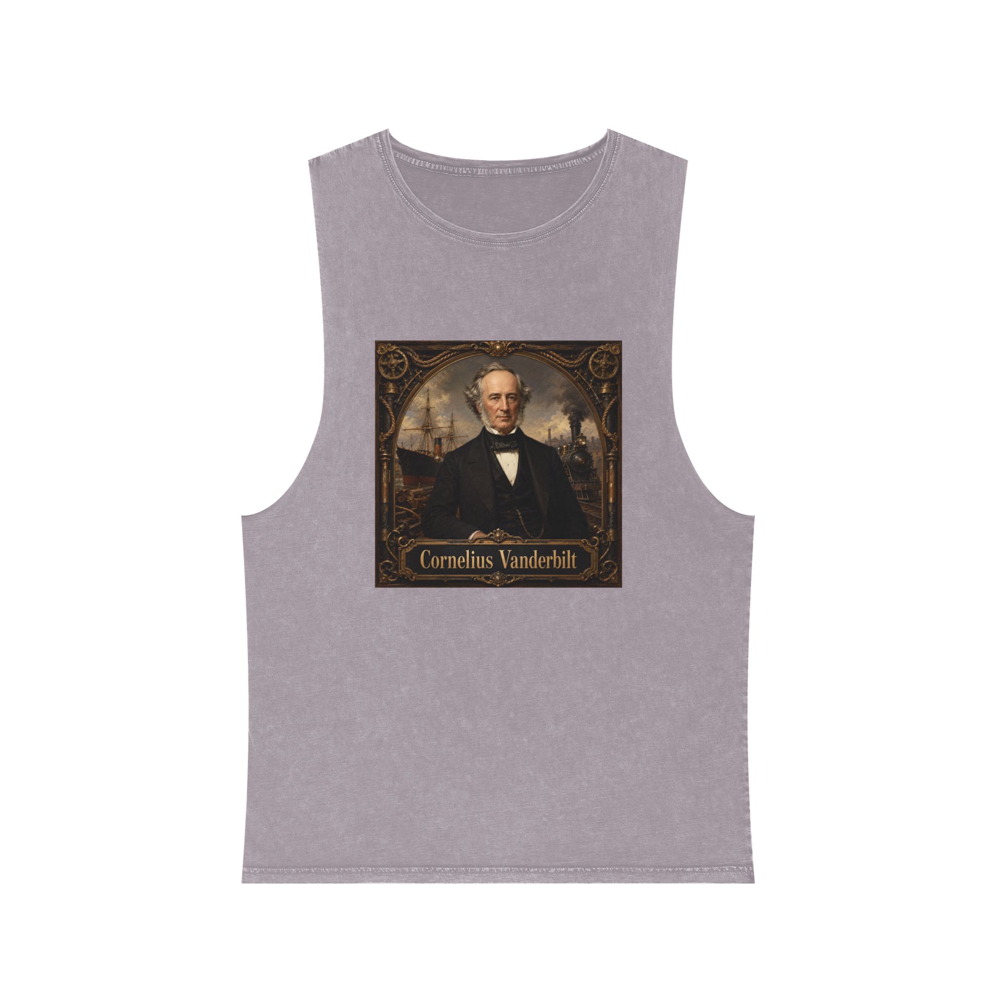 Cornelius Vanderbilt Unisex Stonewash Tank Top - Image 17