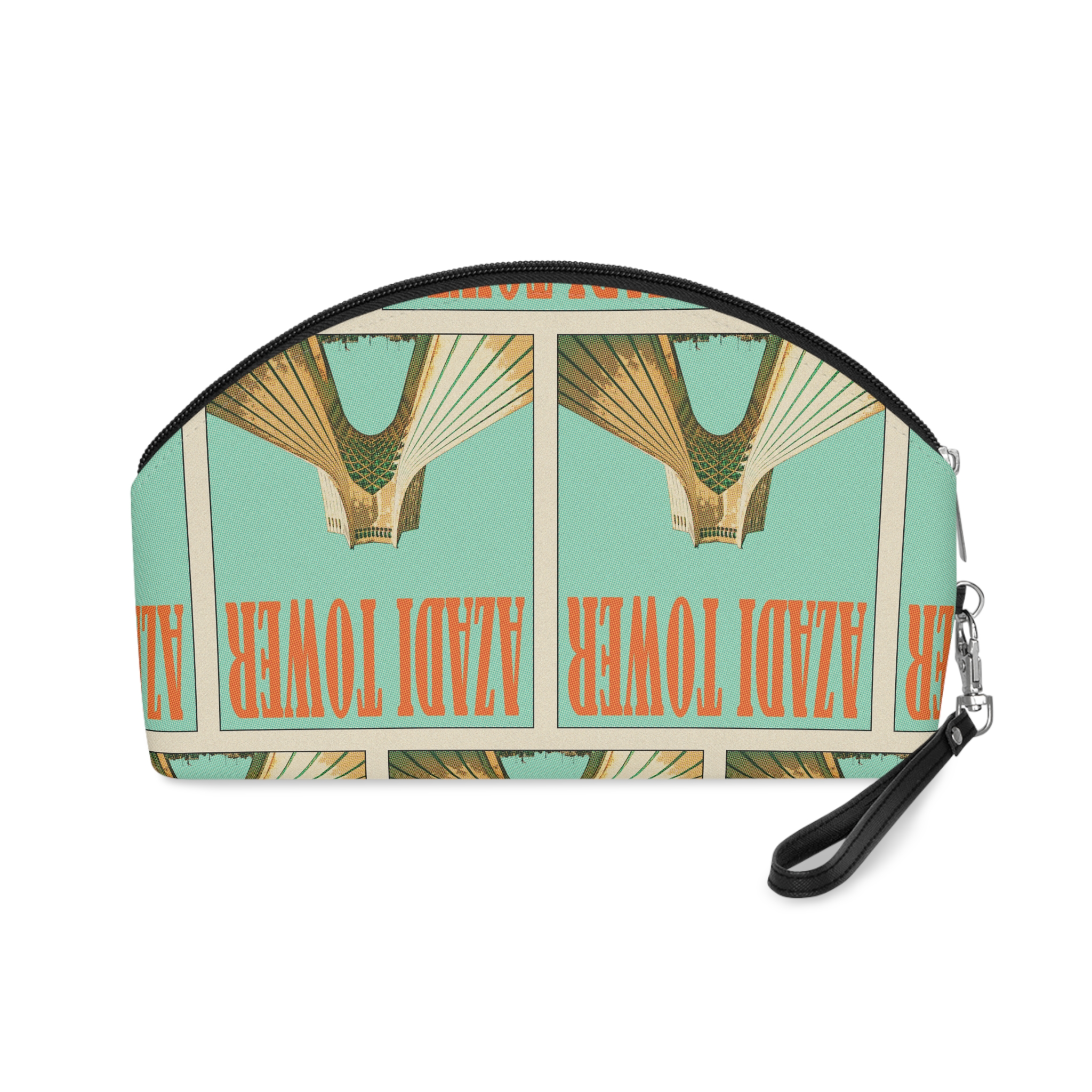 Azadi Tower Retro Travel Poster Makeup Bag - Image 2