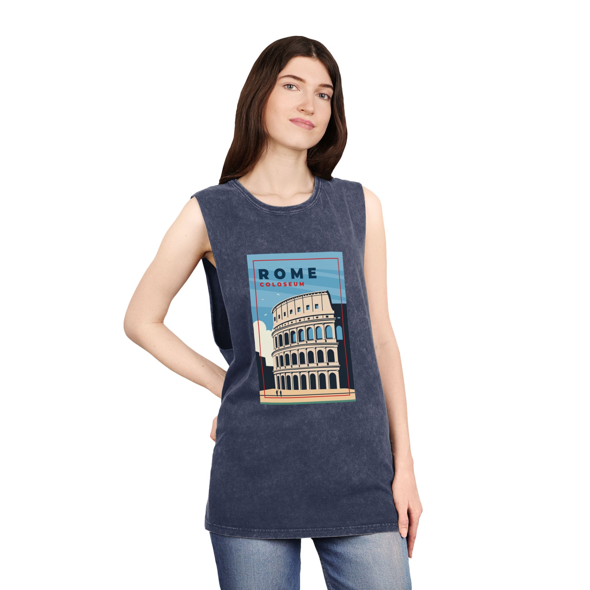 Historical Design E022AB Unisex Stonewash Tank Top - Image 16
