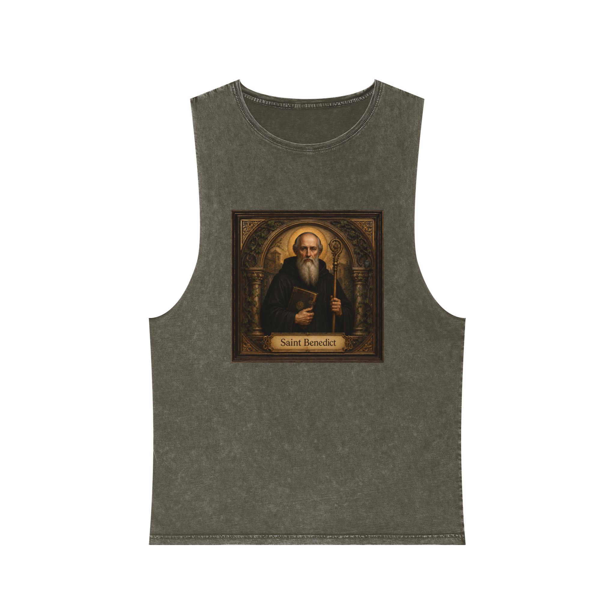 Saint Benedict Unisex Stonewash Tank Top - Image 5
