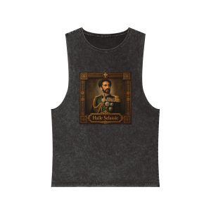 Haile Selassie Unisex Stonewash Tank Top