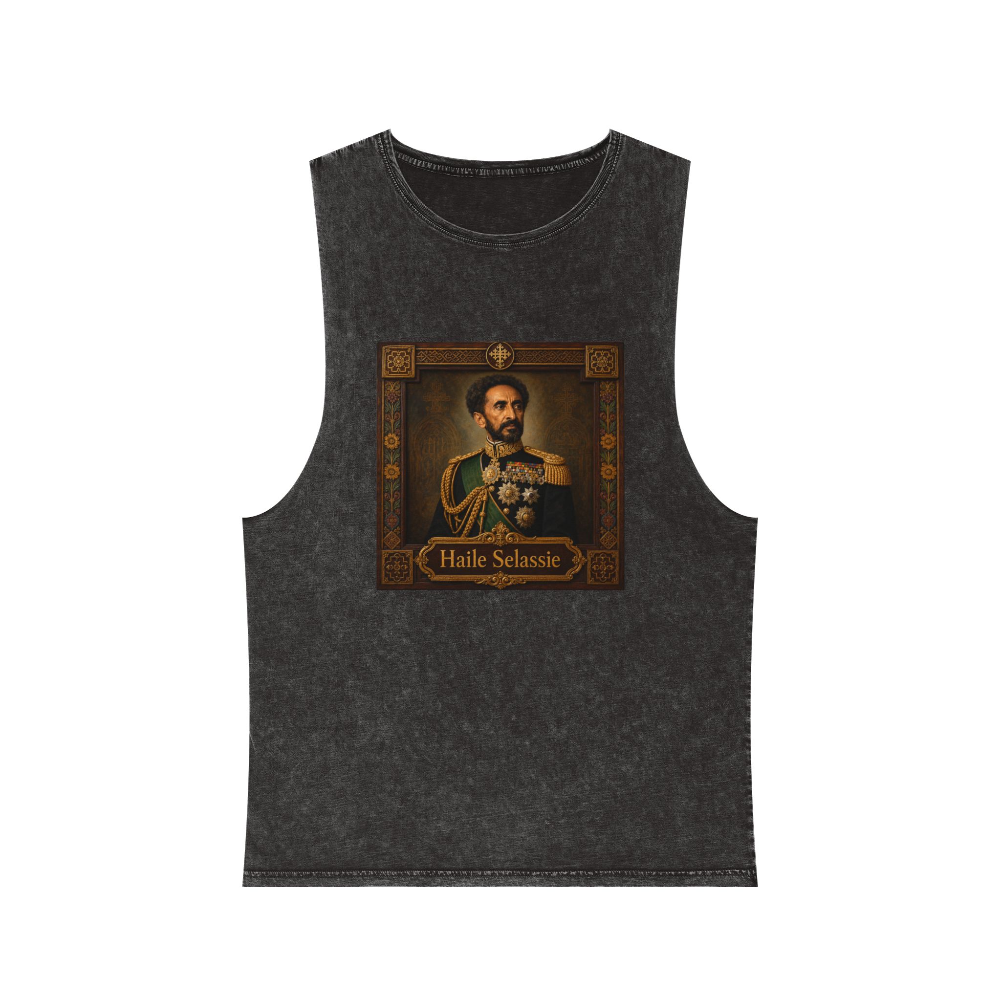 Haile Selassie Unisex Stonewash Tank Top