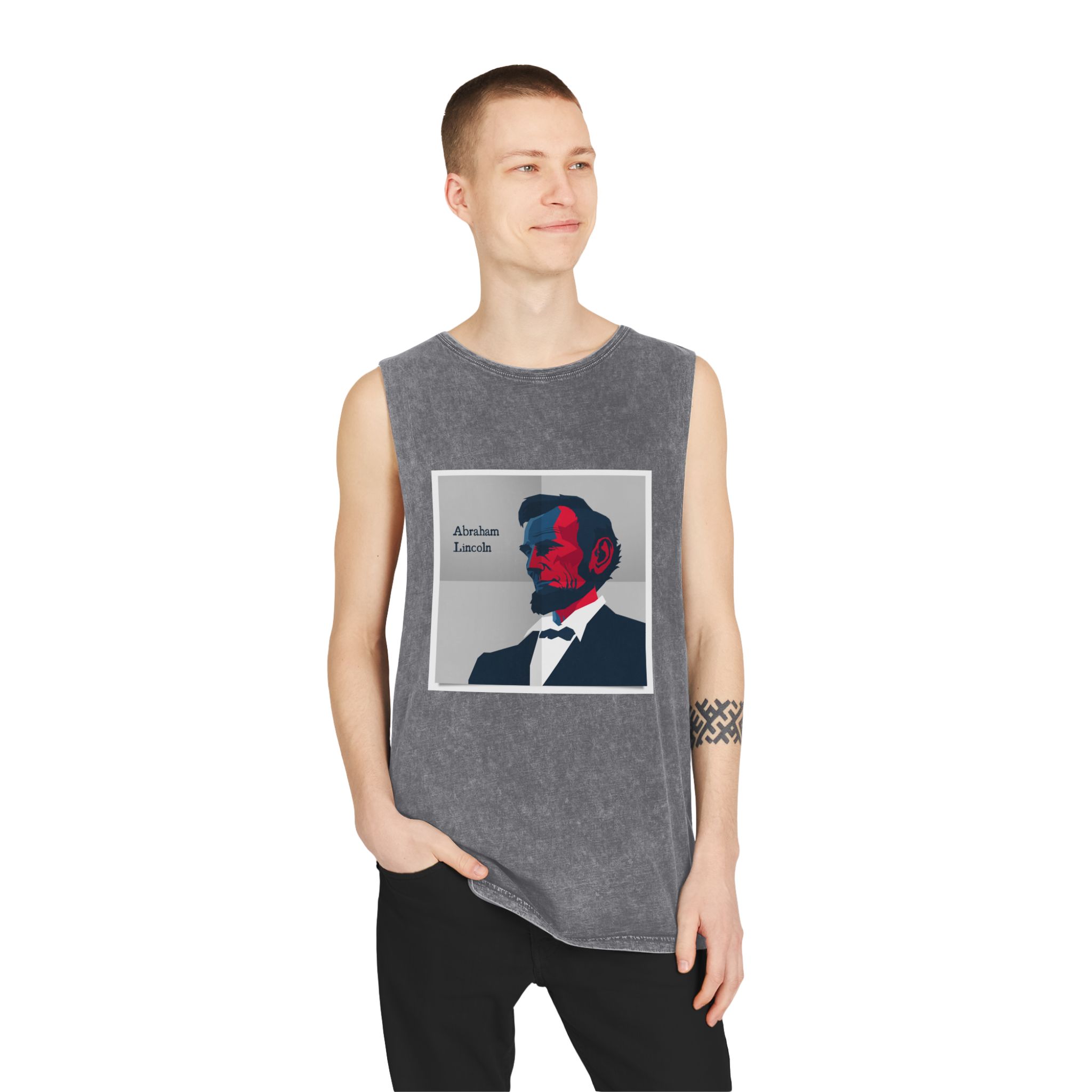 Historical Design 235DEF Unisex Stonewash Tank Top - Image 11