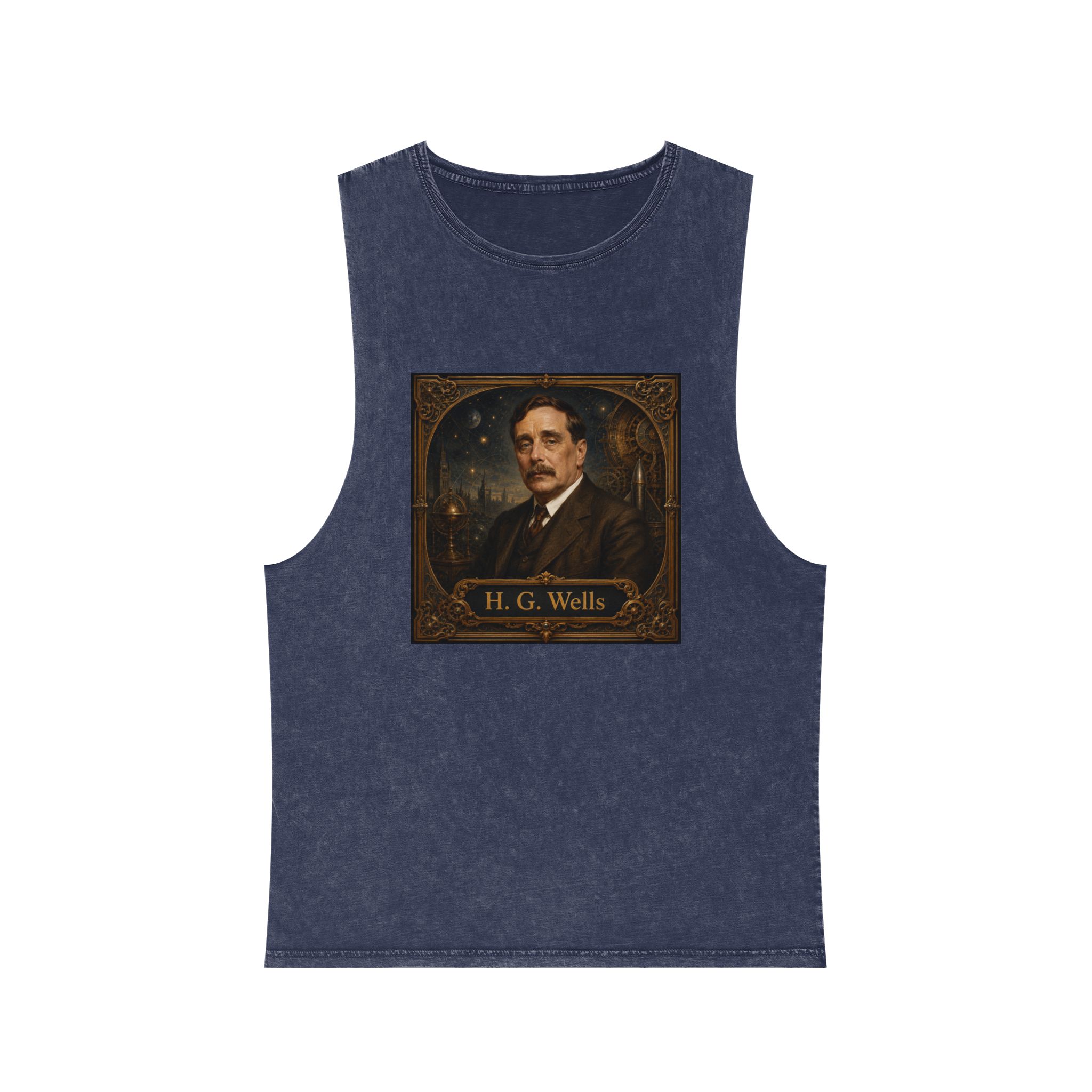 H G Wells Unisex Stonewash Tank Top - Image 13