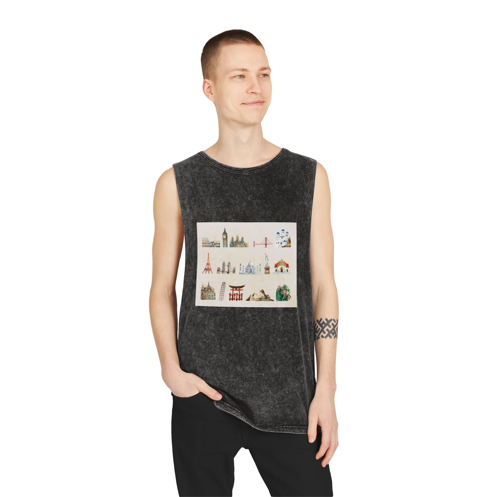 Historical Design 433673 Unisex Stonewash Tank Top - Image 3