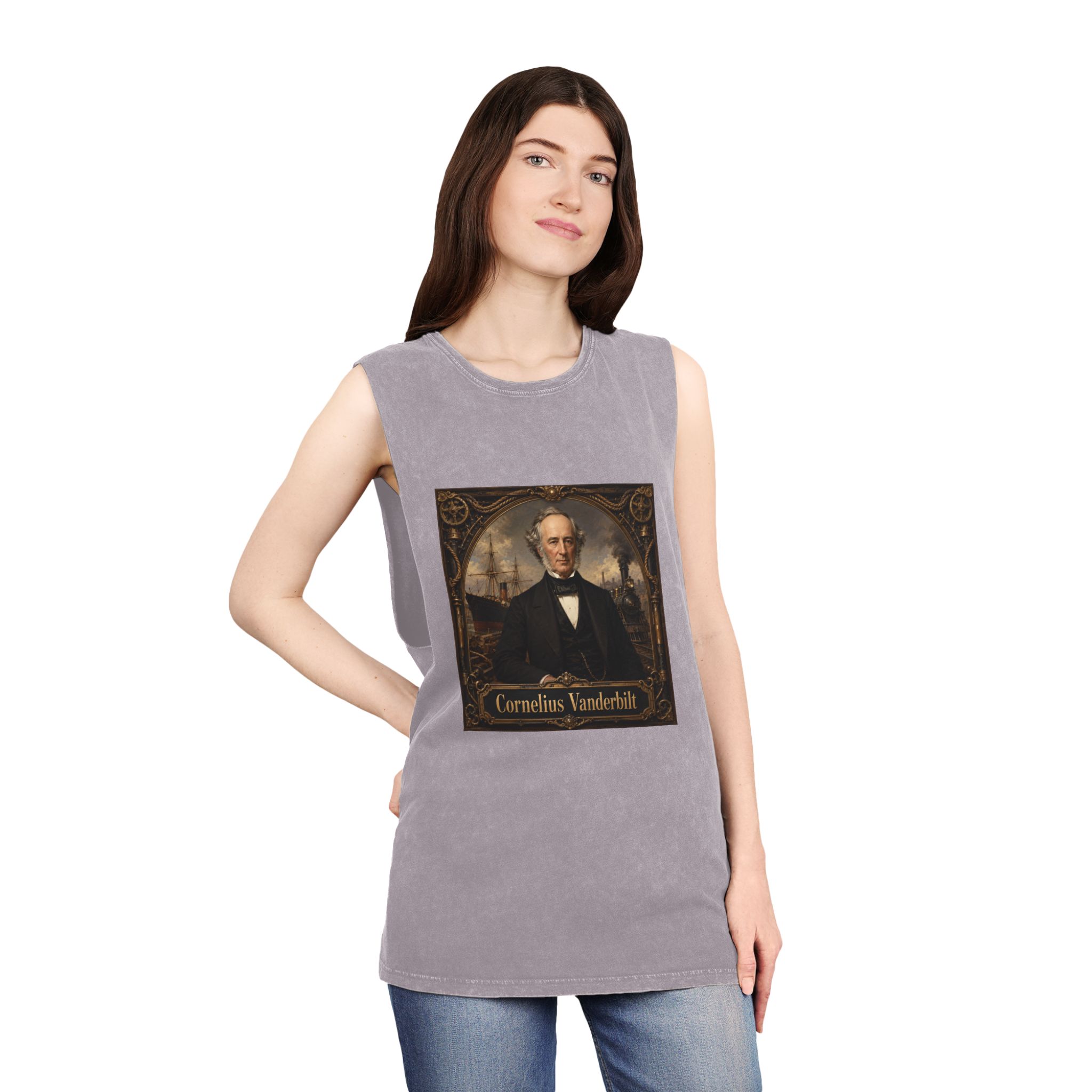 Cornelius Vanderbilt Unisex Stonewash Tank Top - Image 20