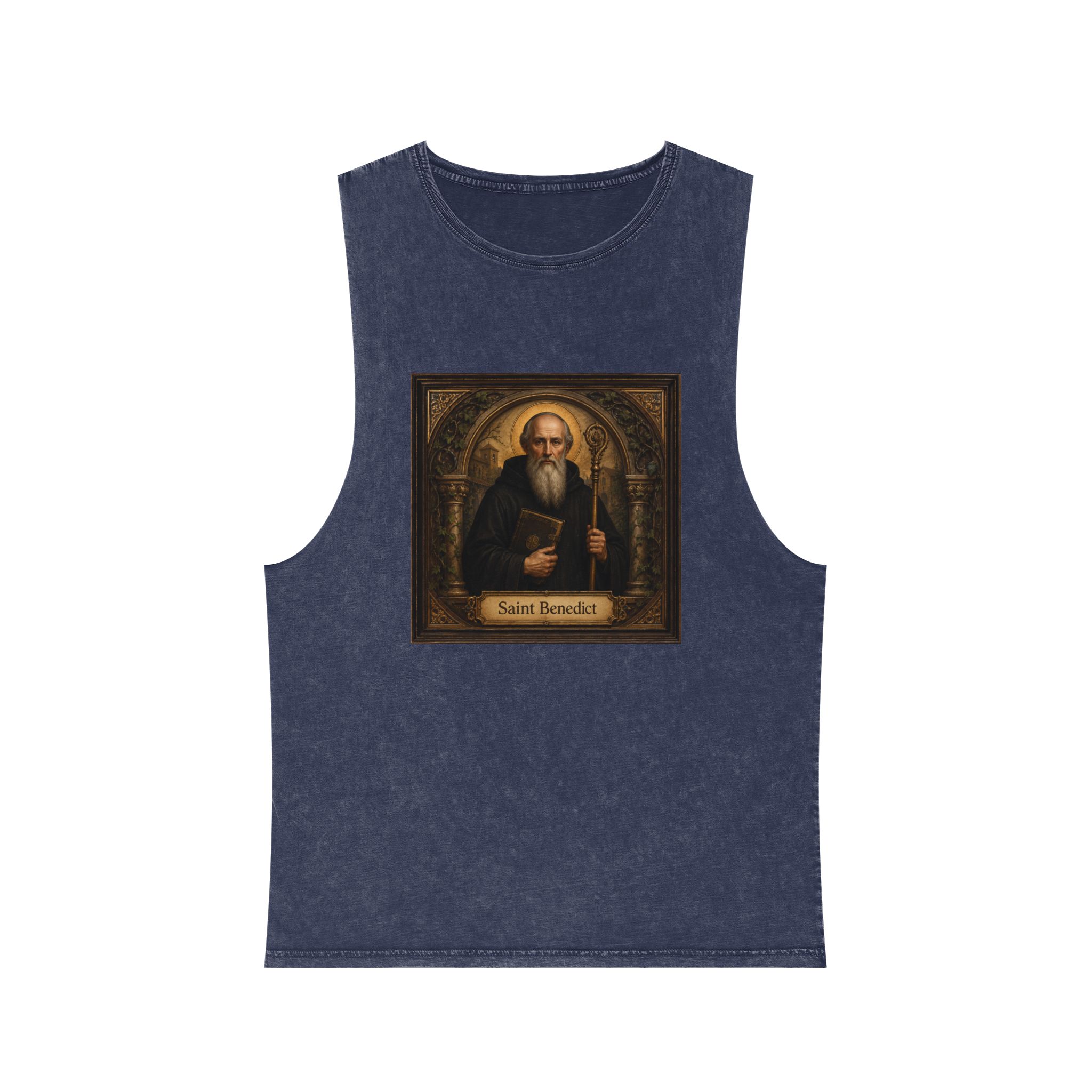 Saint Benedict Unisex Stonewash Tank Top - Image 13