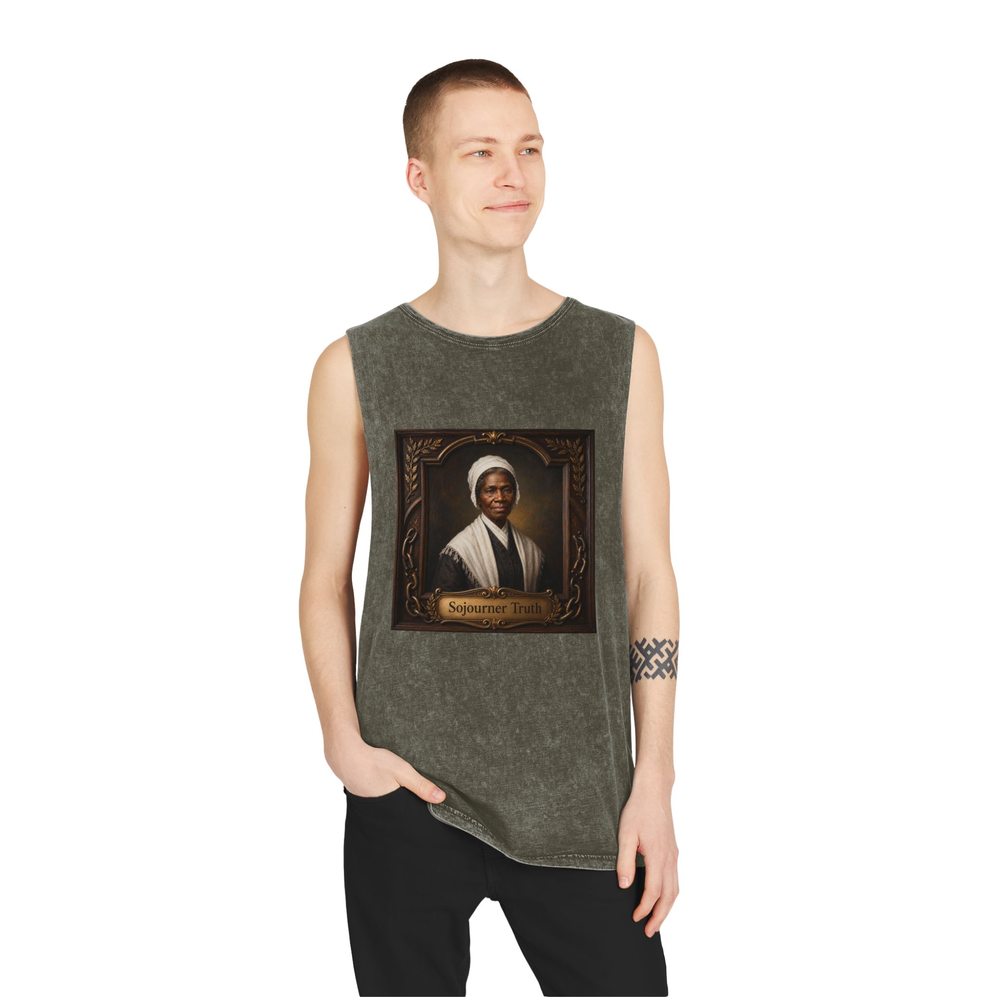 Sojourner Truth Unisex Stonewash Tank Top - Image 7