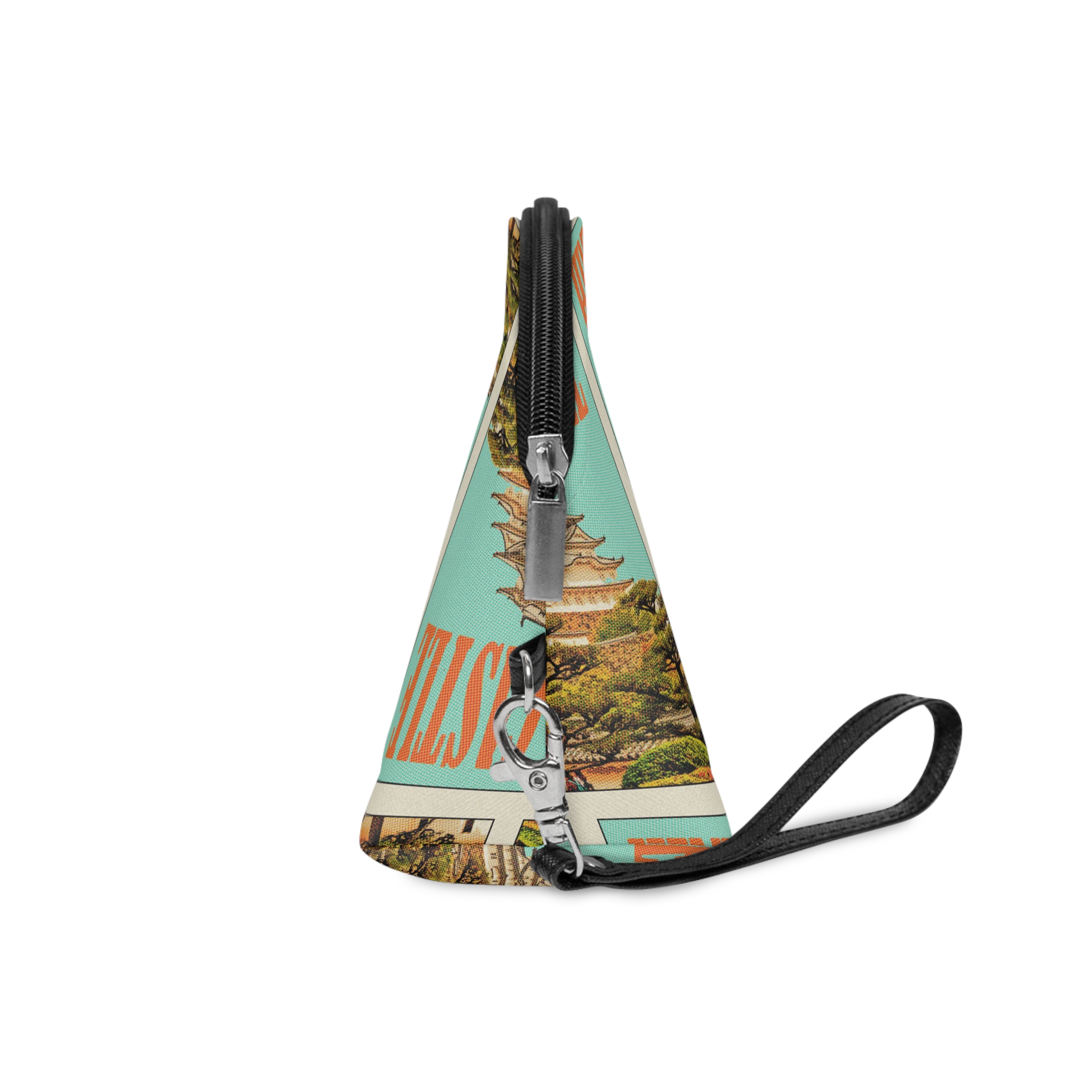 Himeji Castle Retro Travel Poster Makeup Bag - Image 3