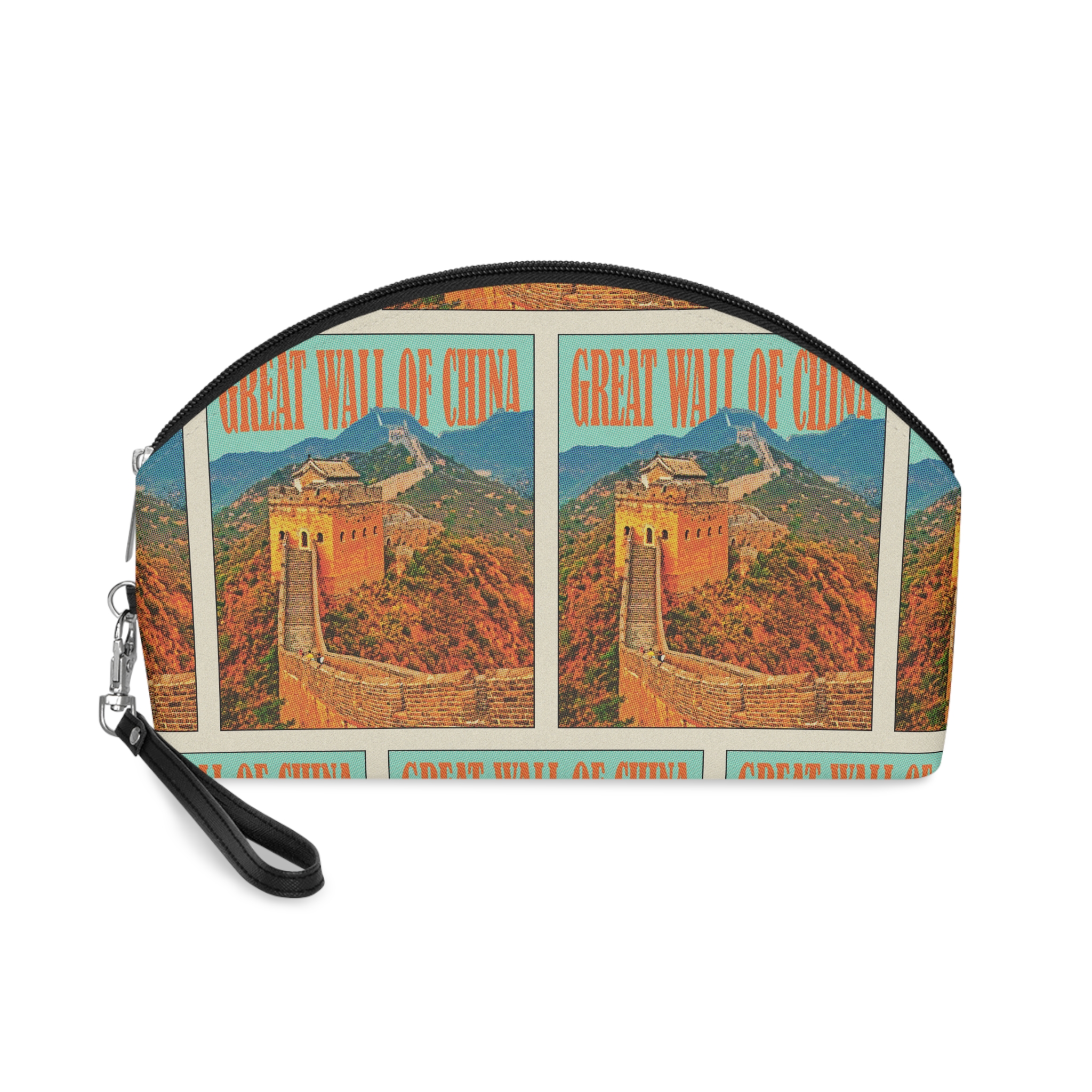 Great Wall China Retro Travel Poster Makeup Bag