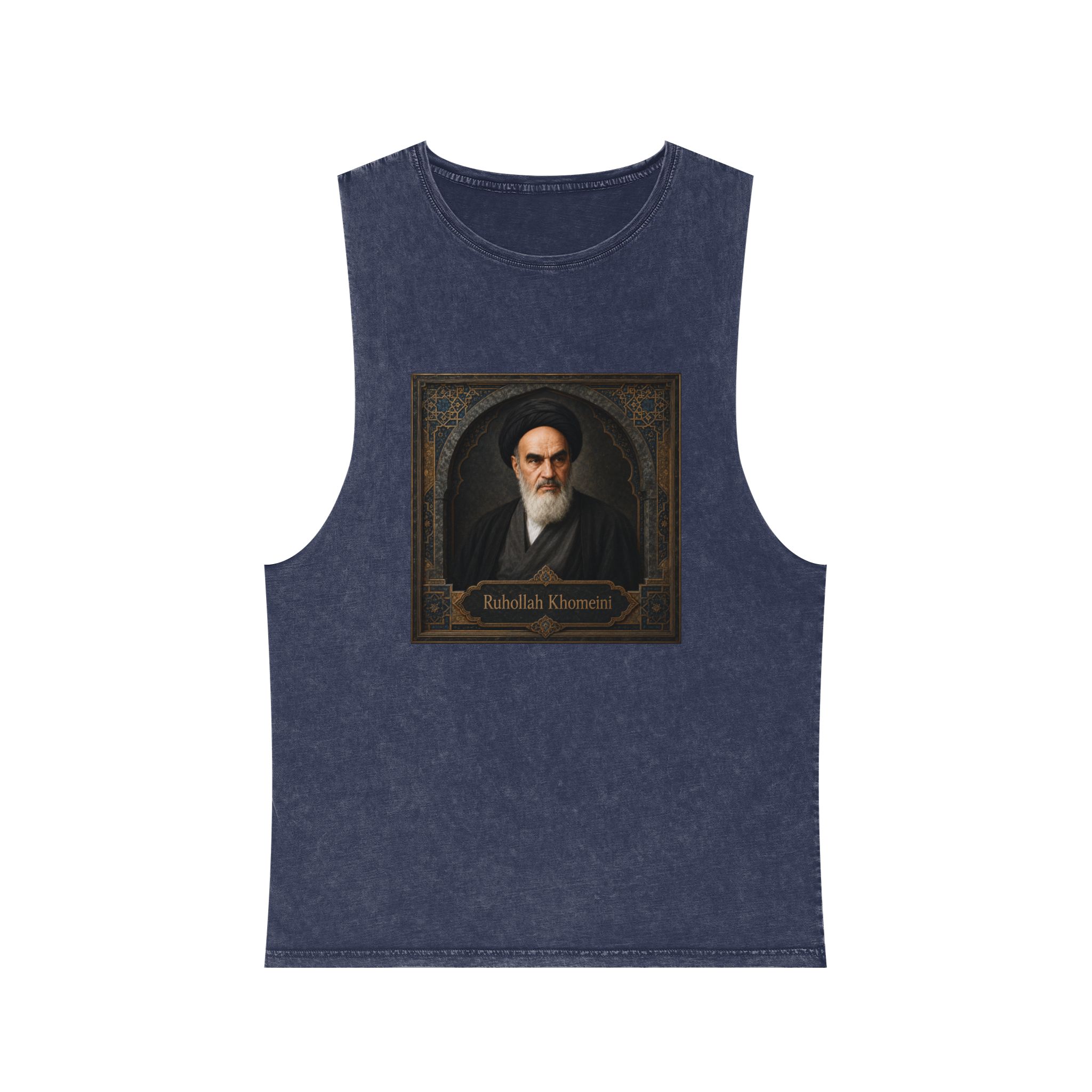 Ruhollah Khomeini Unisex Stonewash Tank Top - Image 13