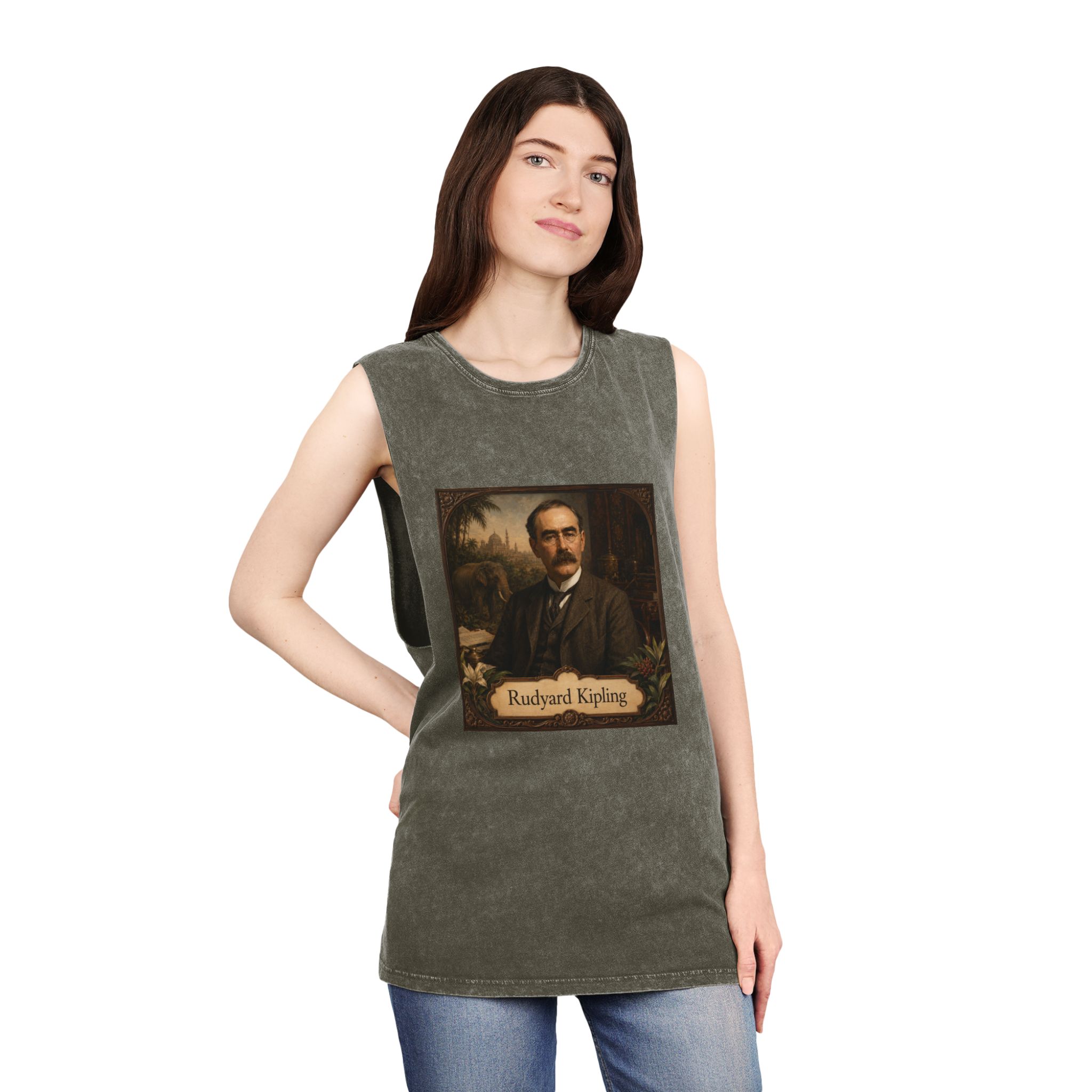 Rudyard Kipling Unisex Stonewash Tank Top - Image 8