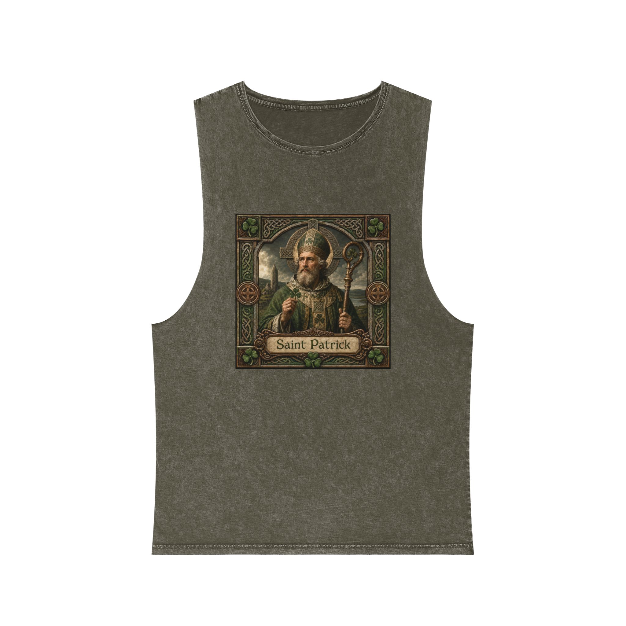 Saint Patrick Unisex Stonewash Tank Top - Image 5