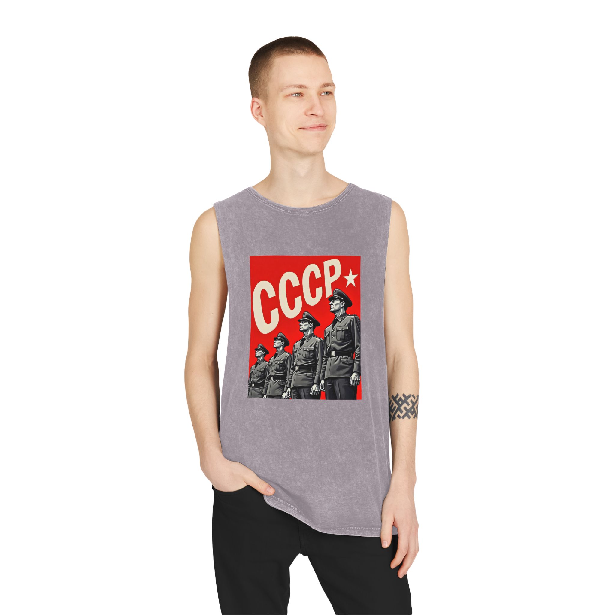 Cccp 1 Unisex Stonewash Tank Top - Image 19