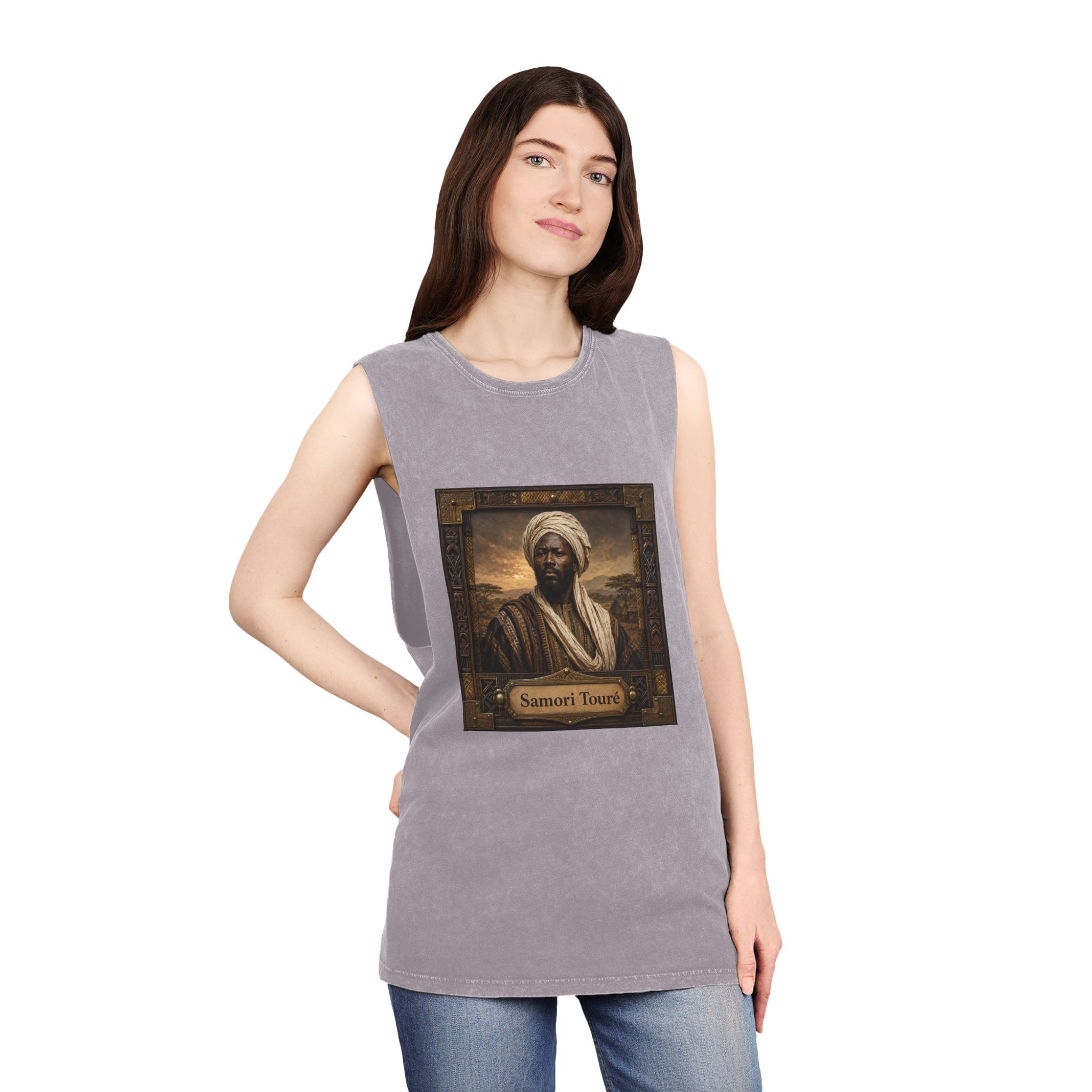 Samori Toure Unisex Stonewash Tank Top - Image 20