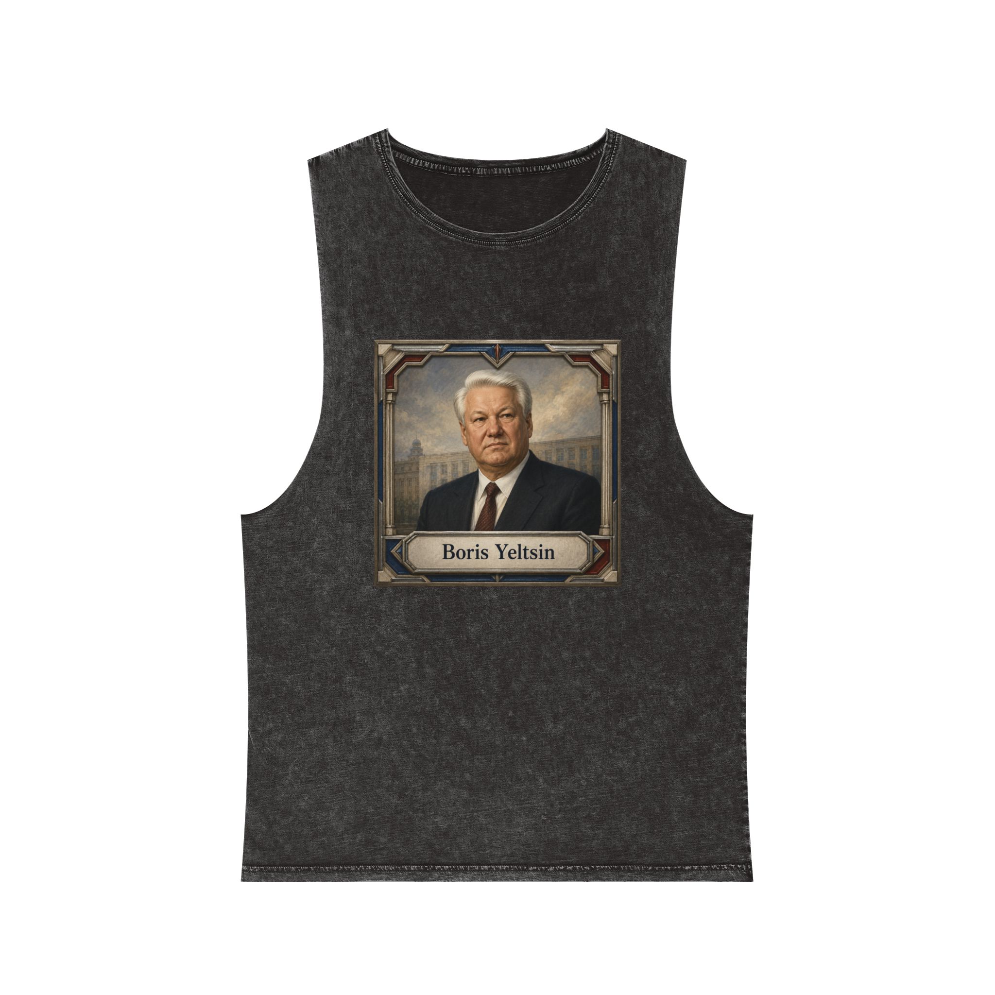 Boris Yeltsin Unisex Stonewash Tank Top
