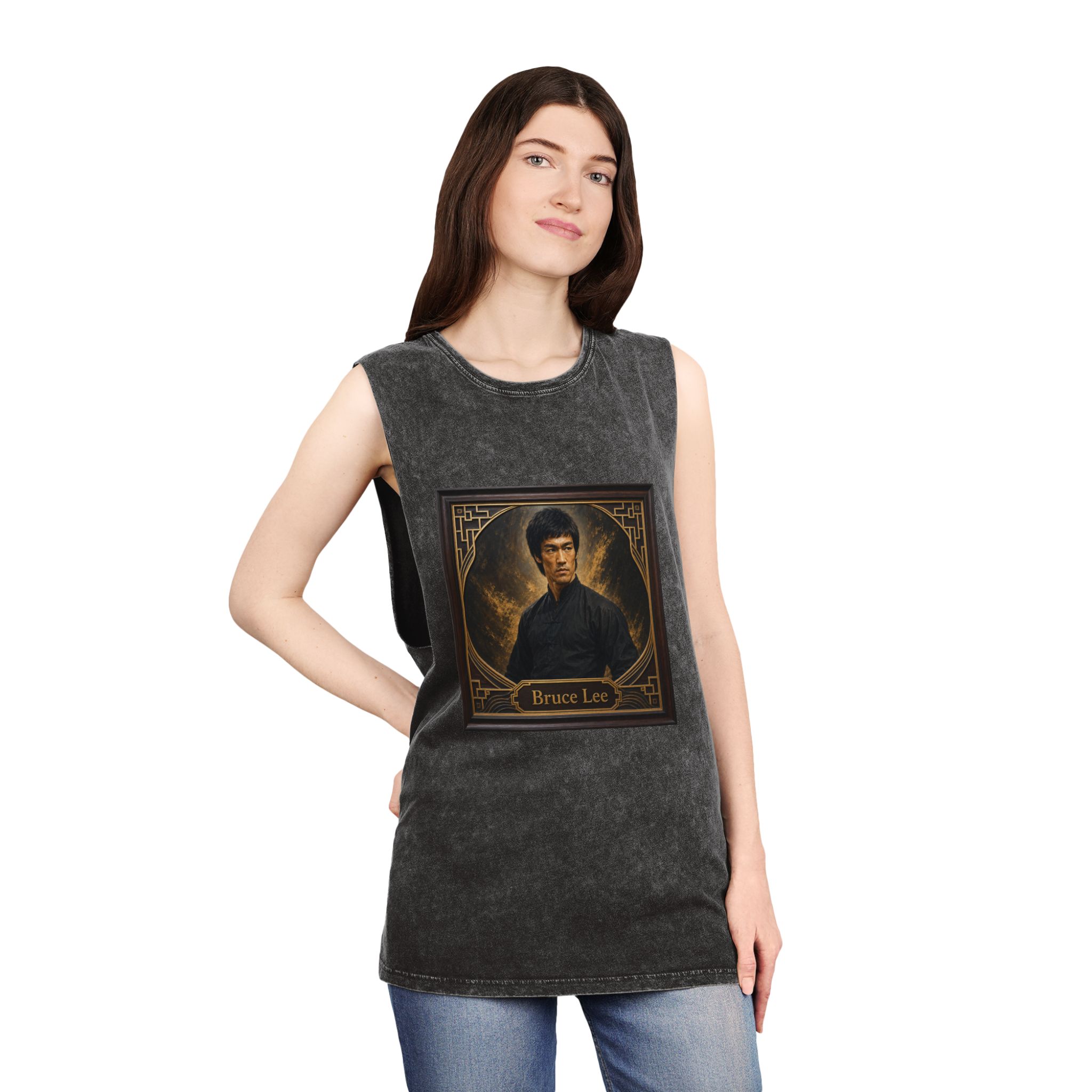 Bruce Lee Unisex Stonewash Tank Top - Image 4