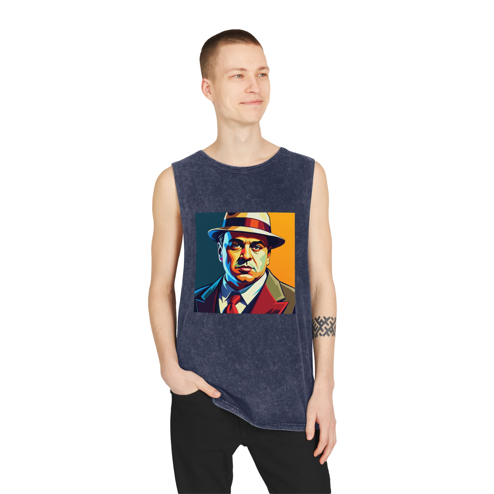 Al Capone V2 Unisex Stonewash Tank Top - Image 15