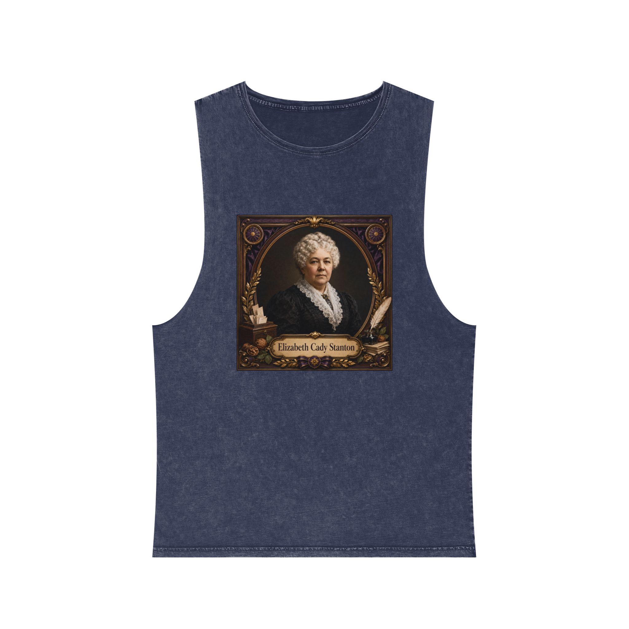 Elizabeth Cady Stanton Unisex Stonewash Tank Top - Image 13