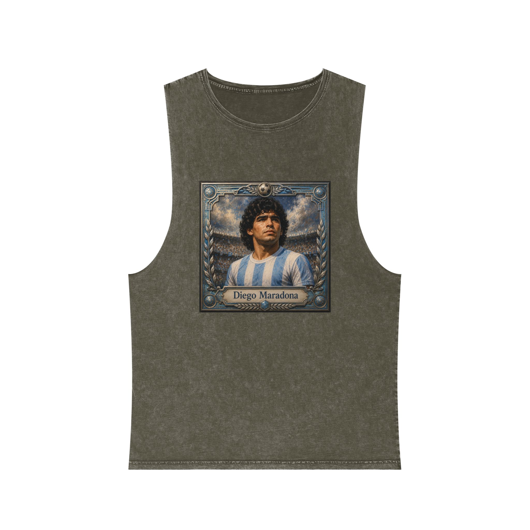 Diego Maradona Unisex Stonewash Tank Top - Image 5