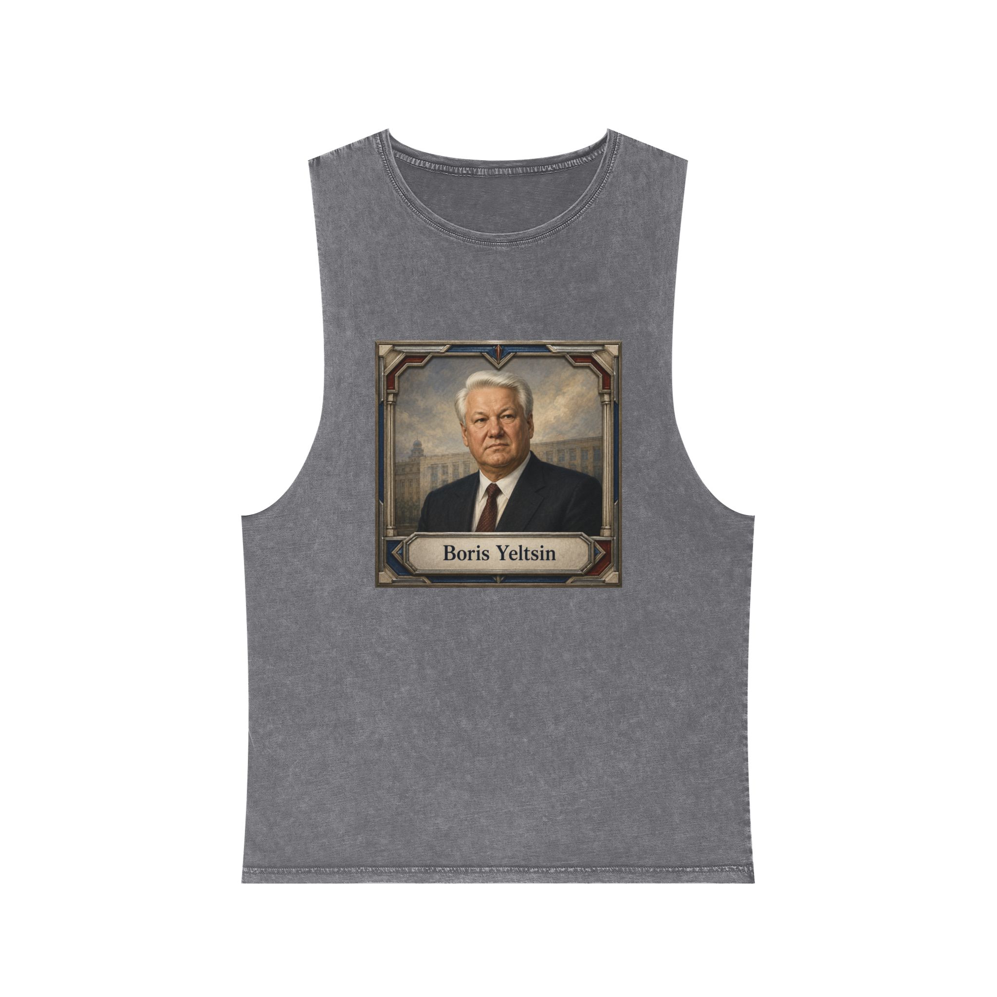 Boris Yeltsin Unisex Stonewash Tank Top - Image 9