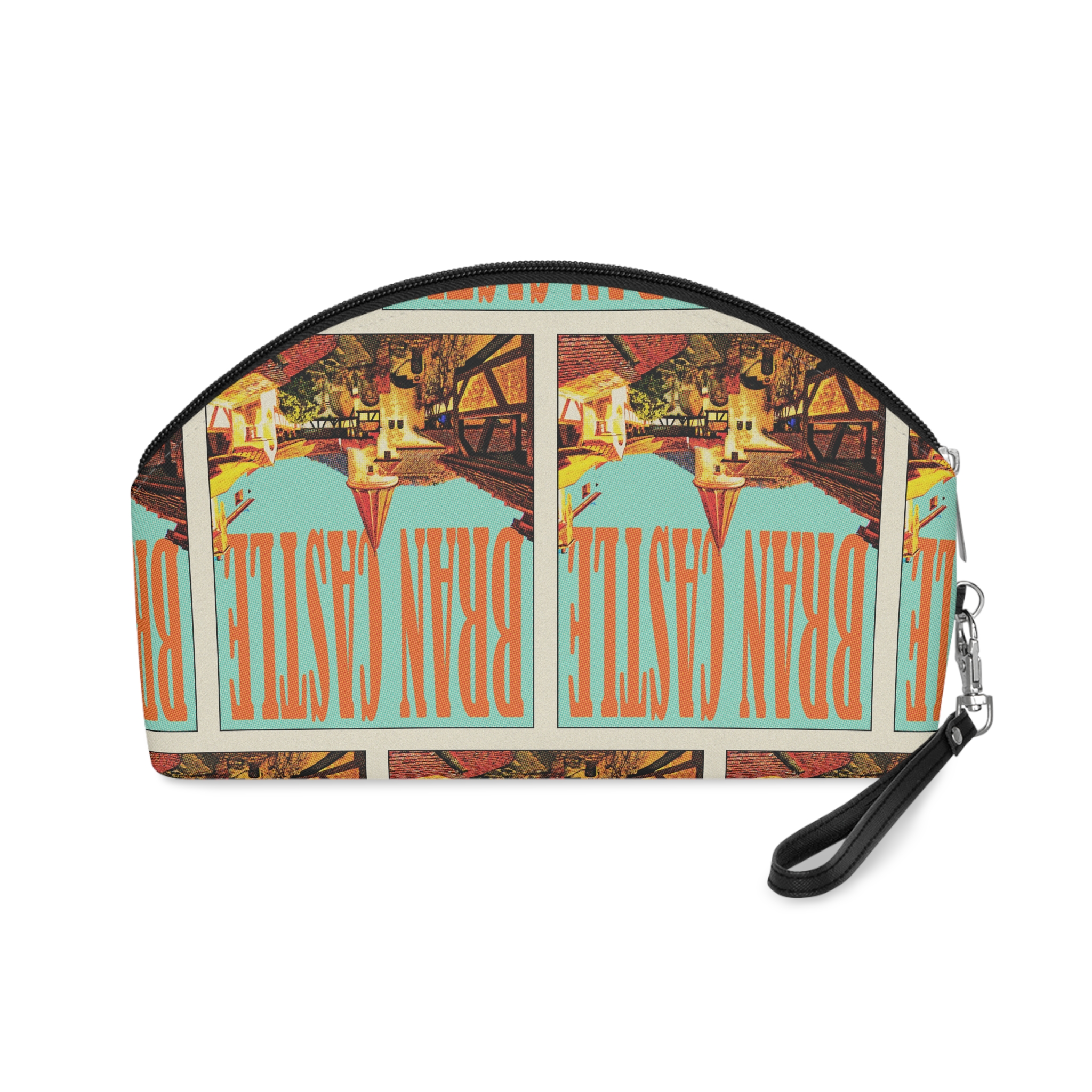 Bran Castle Retro Travel Poster (1) Makeup Bag - Image 2