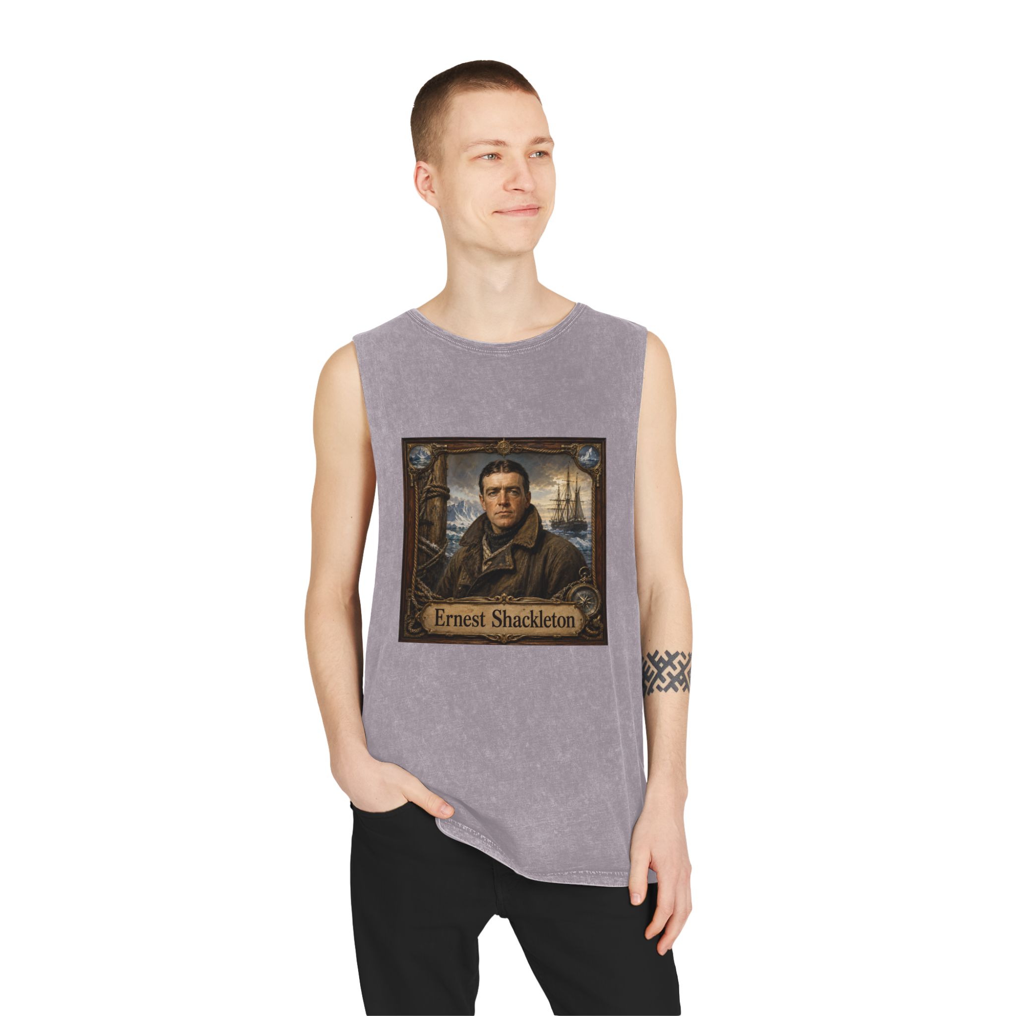 Ernest Shackleton Unisex Stonewash Tank Top - Image 19
