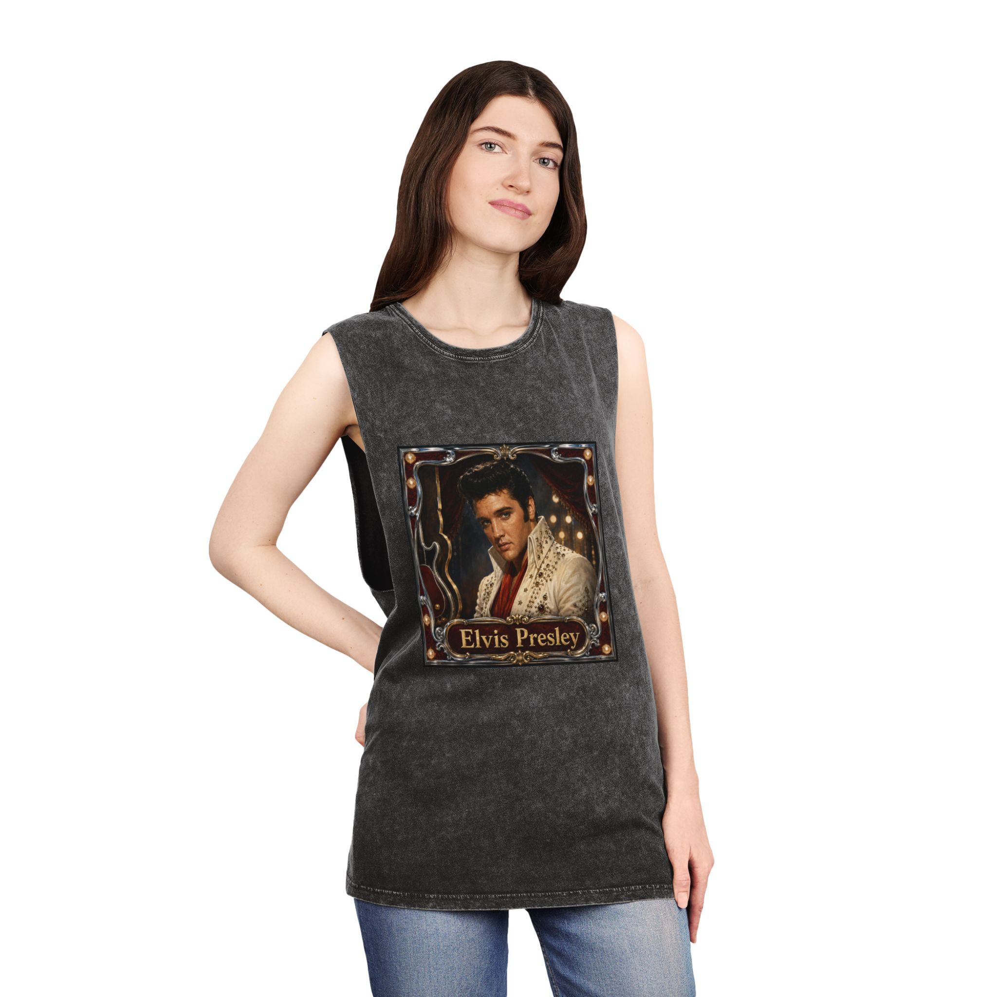 Elvis Presley Unisex Stonewash Tank Top - Image 4