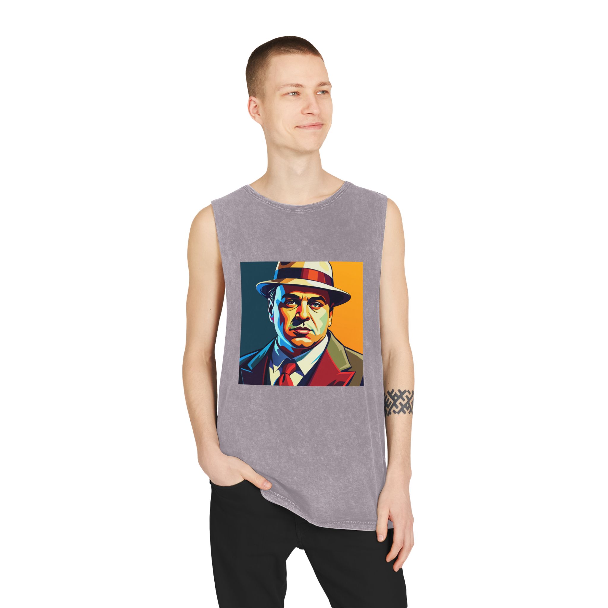 Al Capone V2 Unisex Stonewash Tank Top - Image 19