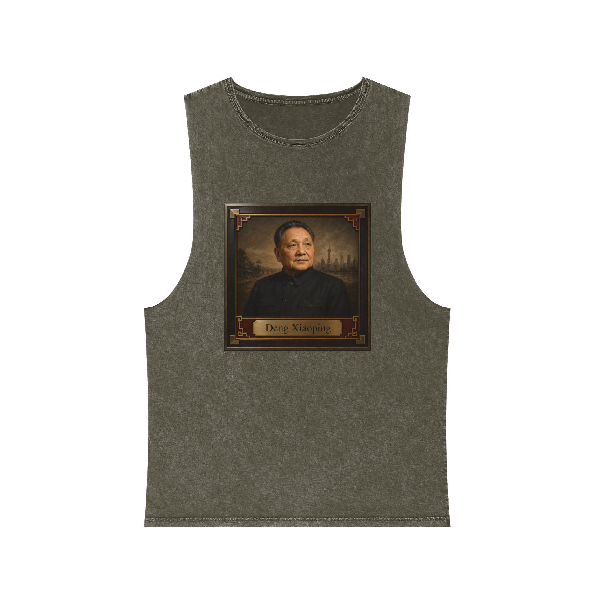 Deng Xiaoping Unisex Stonewash Tank Top - Image 5