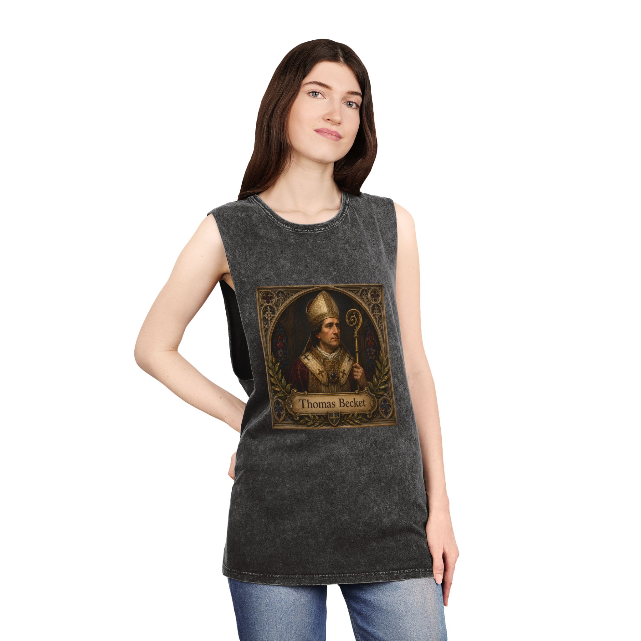 Thomas Becket Unisex Stonewash Tank Top - Image 4