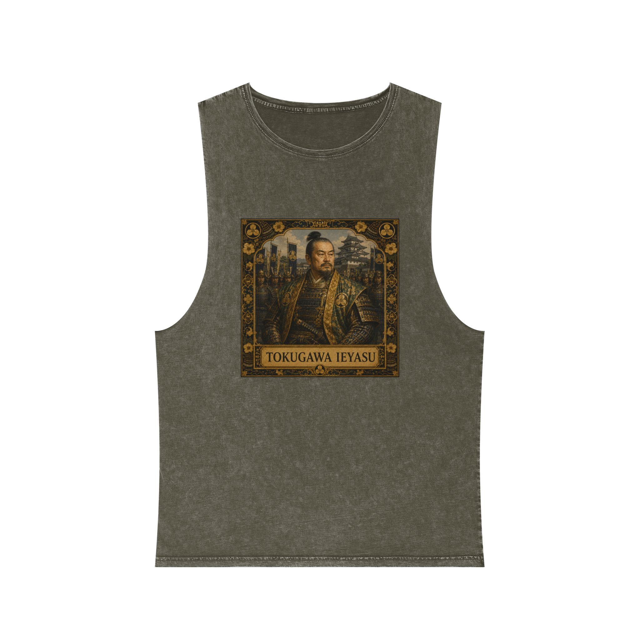 Tokugawa Ieyasu Unisex Stonewash Tank Top - Image 5