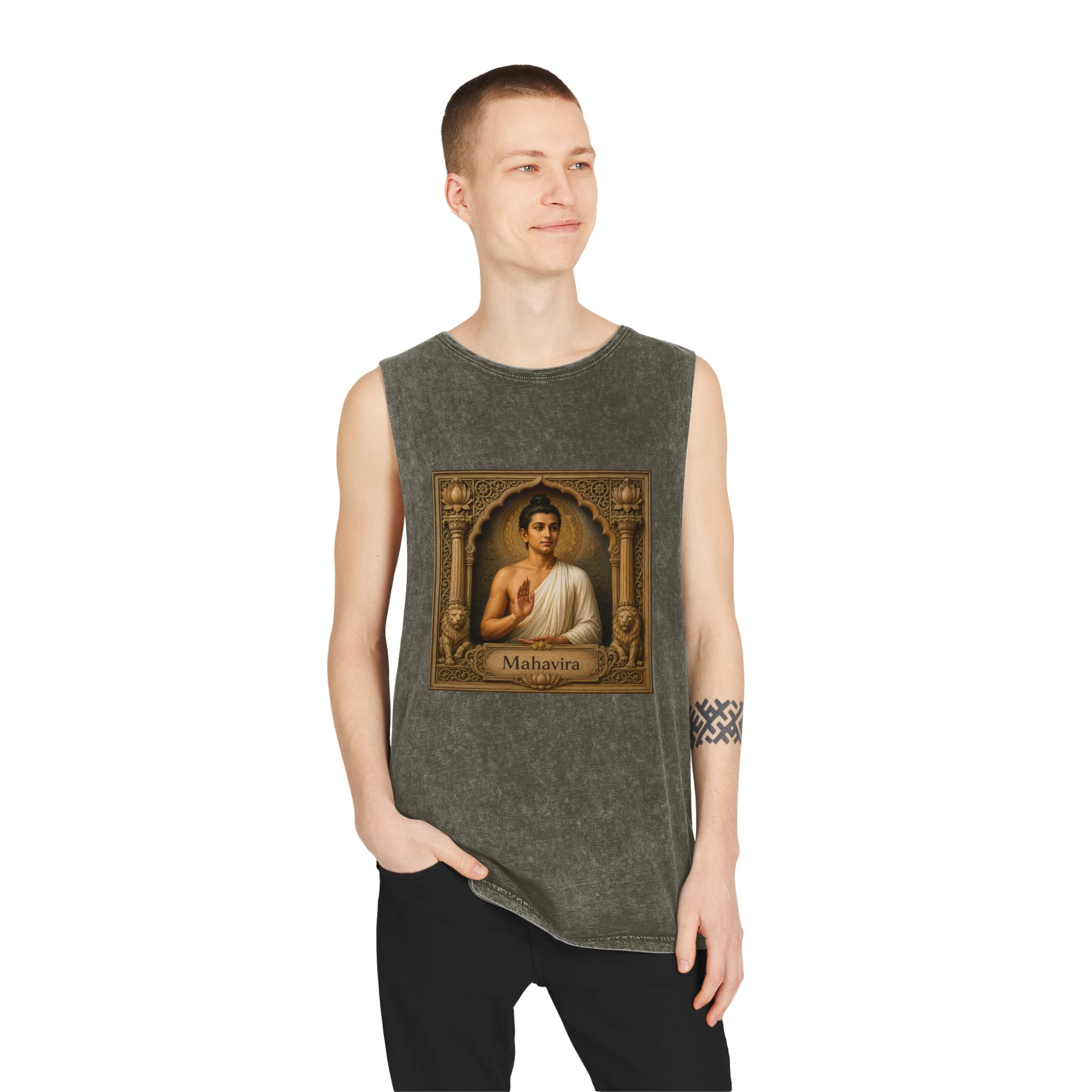 Mahavira Unisex Stonewash Tank Top - Image 7