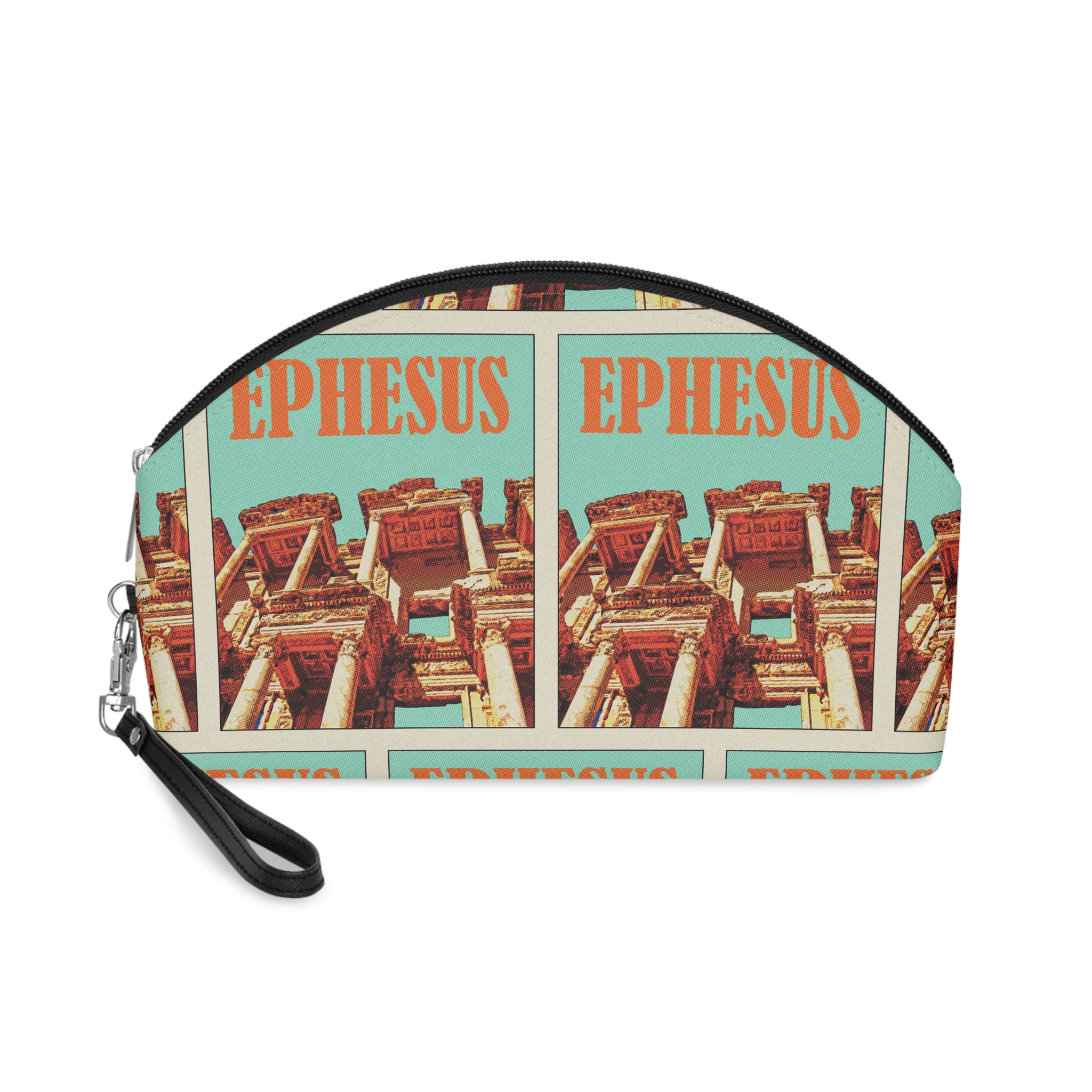 Ephesus Retro Travel Poster Makeup Bag