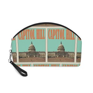 Capitol Hill Retro Travel Poster Makeup Bag