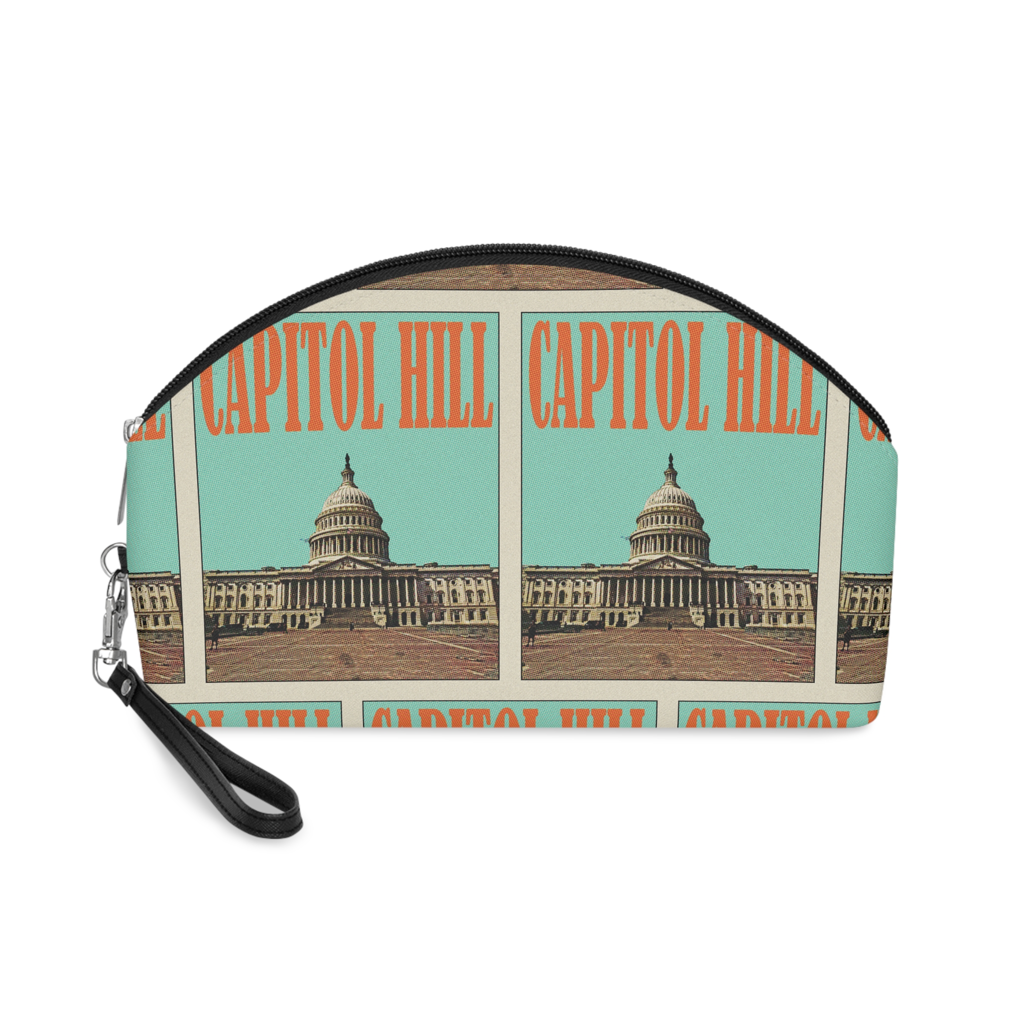 Capitol Hill Retro Travel Poster Makeup Bag