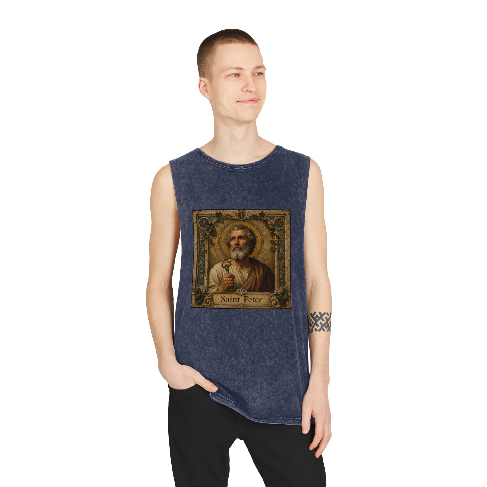 Saint Peter Unisex Stonewash Tank Top - Image 15
