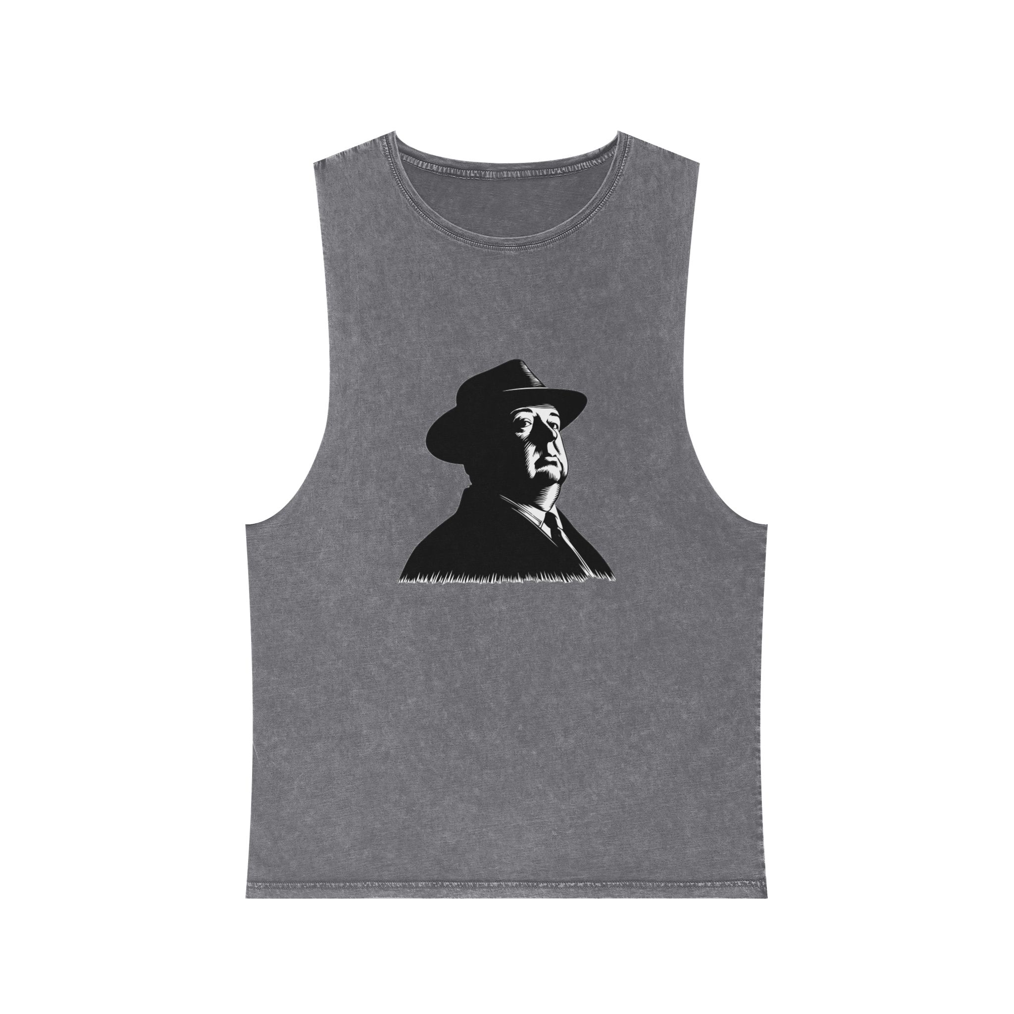 Fondo de “alfred Hitchcock (1) Unisex Stonewash Tank Top - Image 9