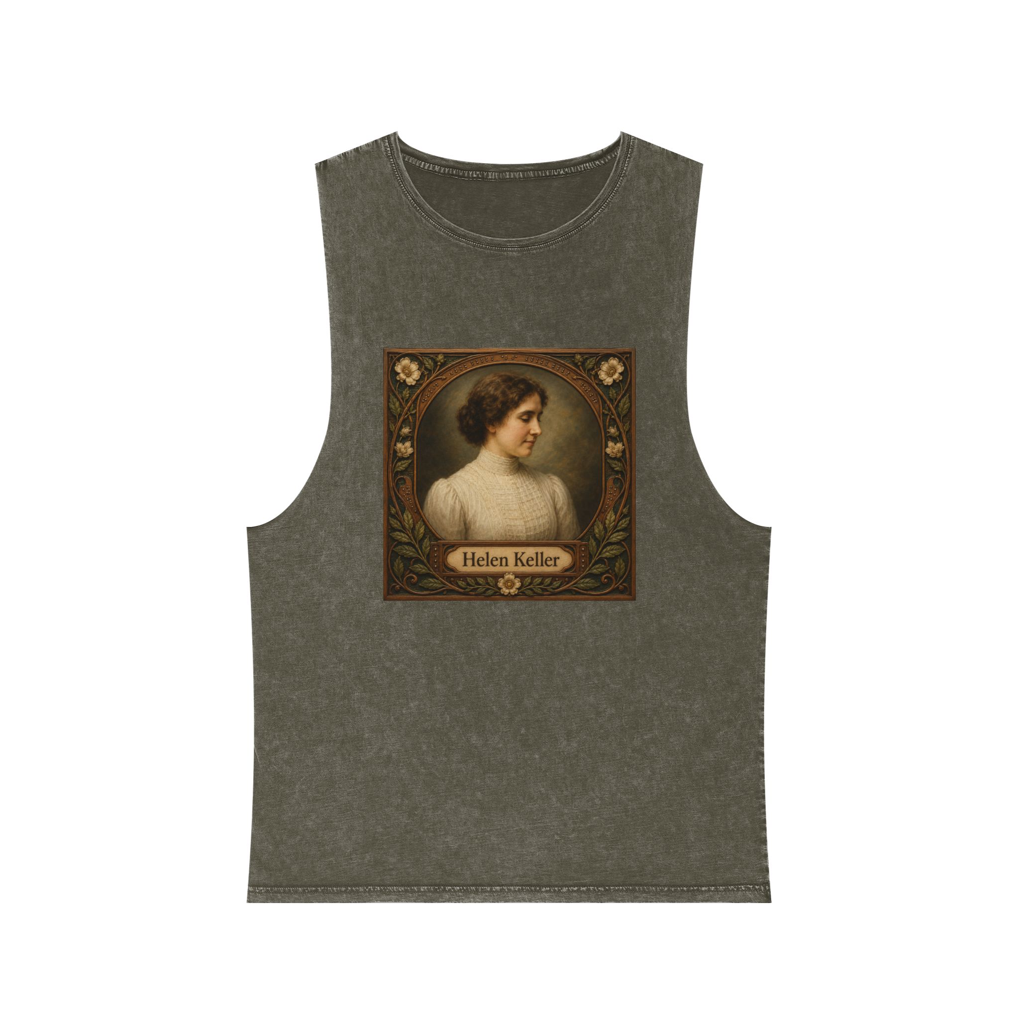 Helen Keller Unisex Stonewash Tank Top - Image 5
