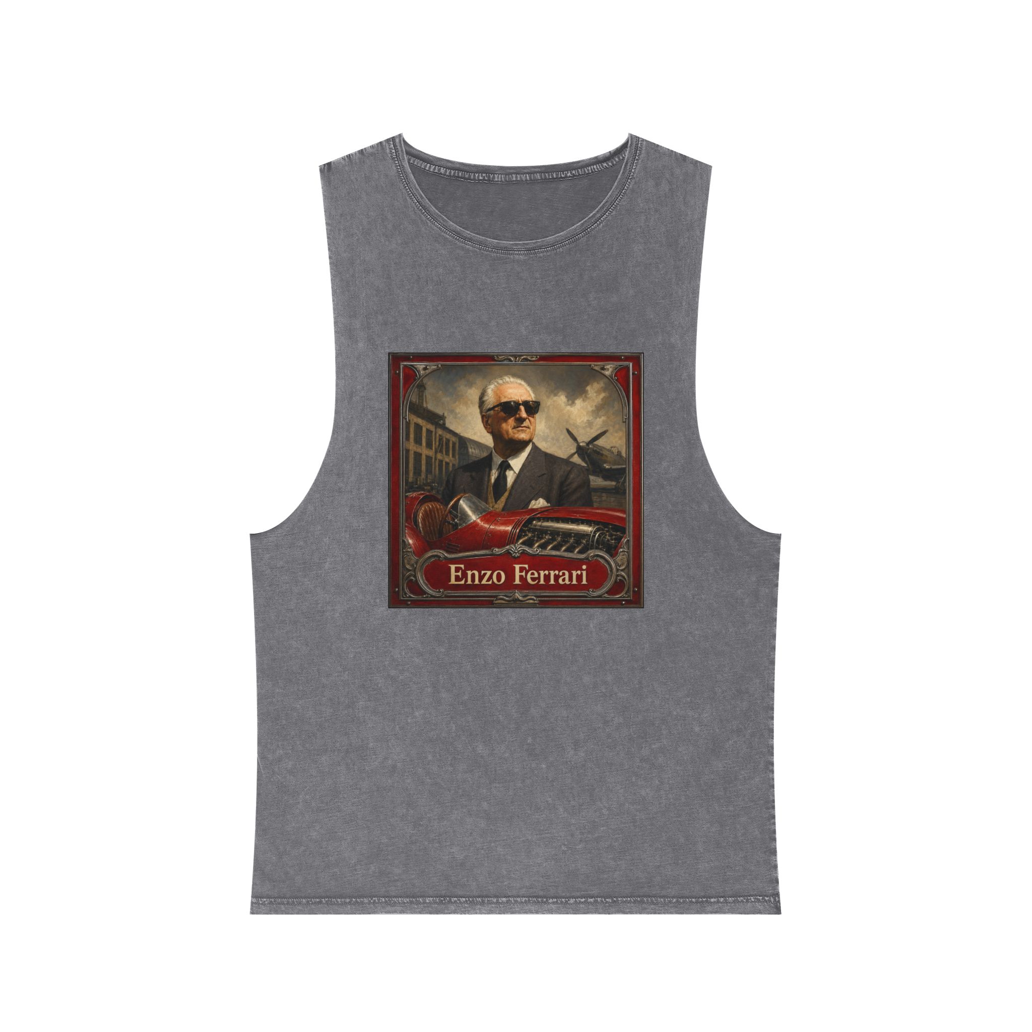 Enzo Ferrari Unisex Stonewash Tank Top - Image 9