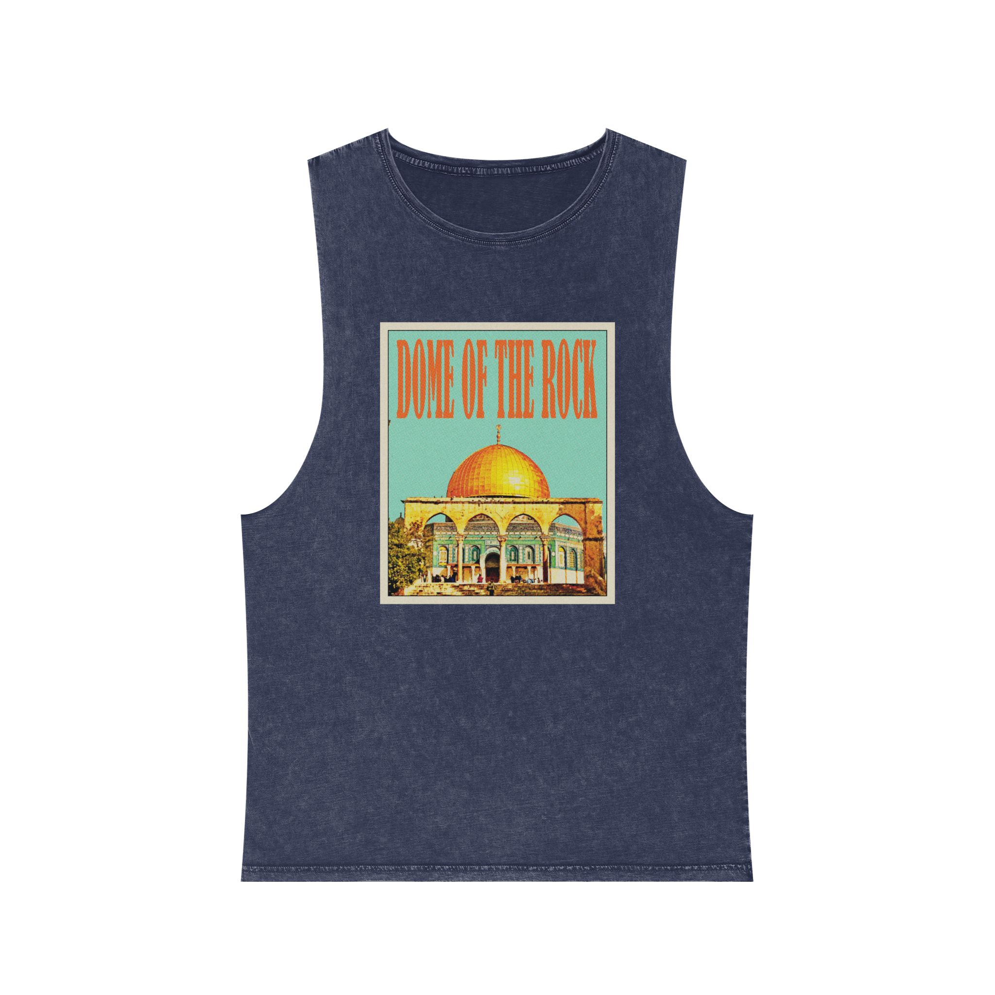 Dome Rock Retro Travel Poster Unisex Stonewash Tank Top - Image 13