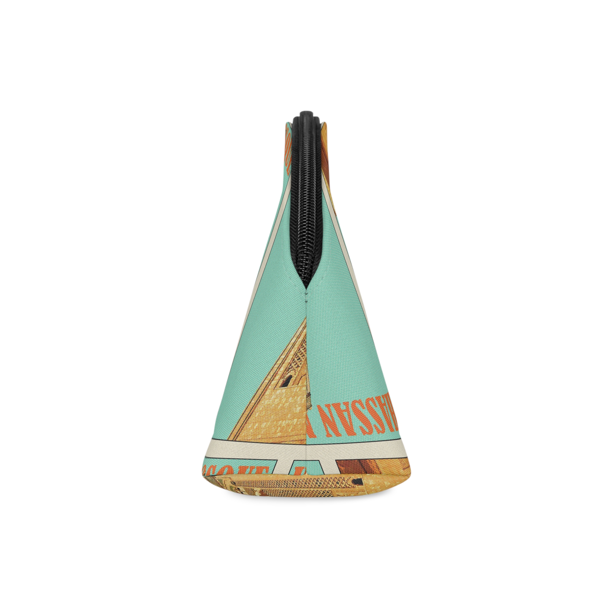 Hassan Mosque Retro Travel Poster Makeup Bag - Image 4