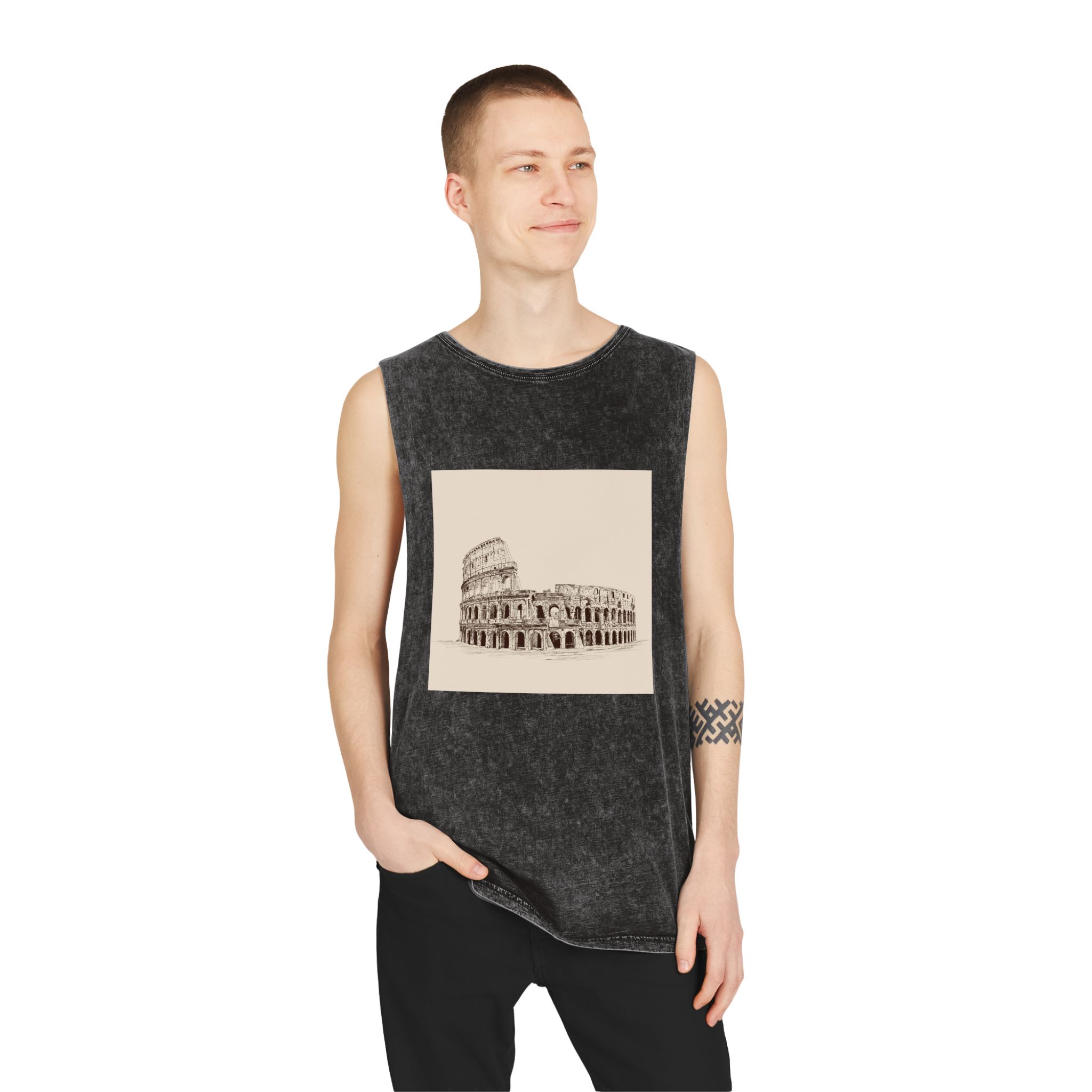 Historical Design BBE048 Unisex Stonewash Tank Top - Image 3