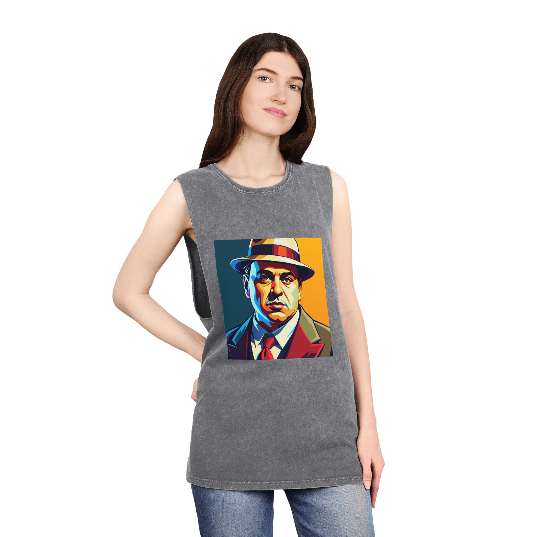 Al Capone V2 Unisex Stonewash Tank Top - Image 12