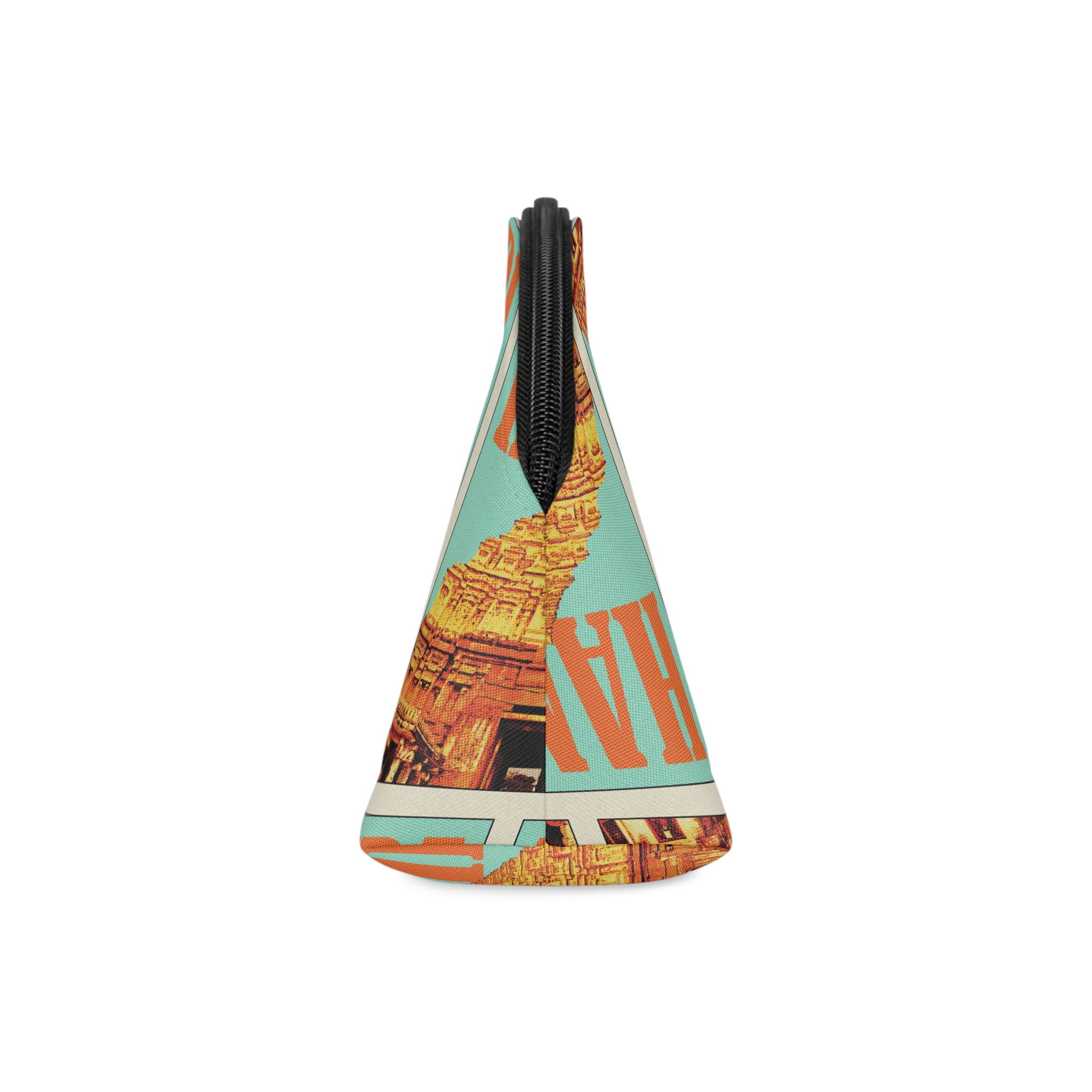 Hampi Retro Travel Poster Makeup Bag - Image 4