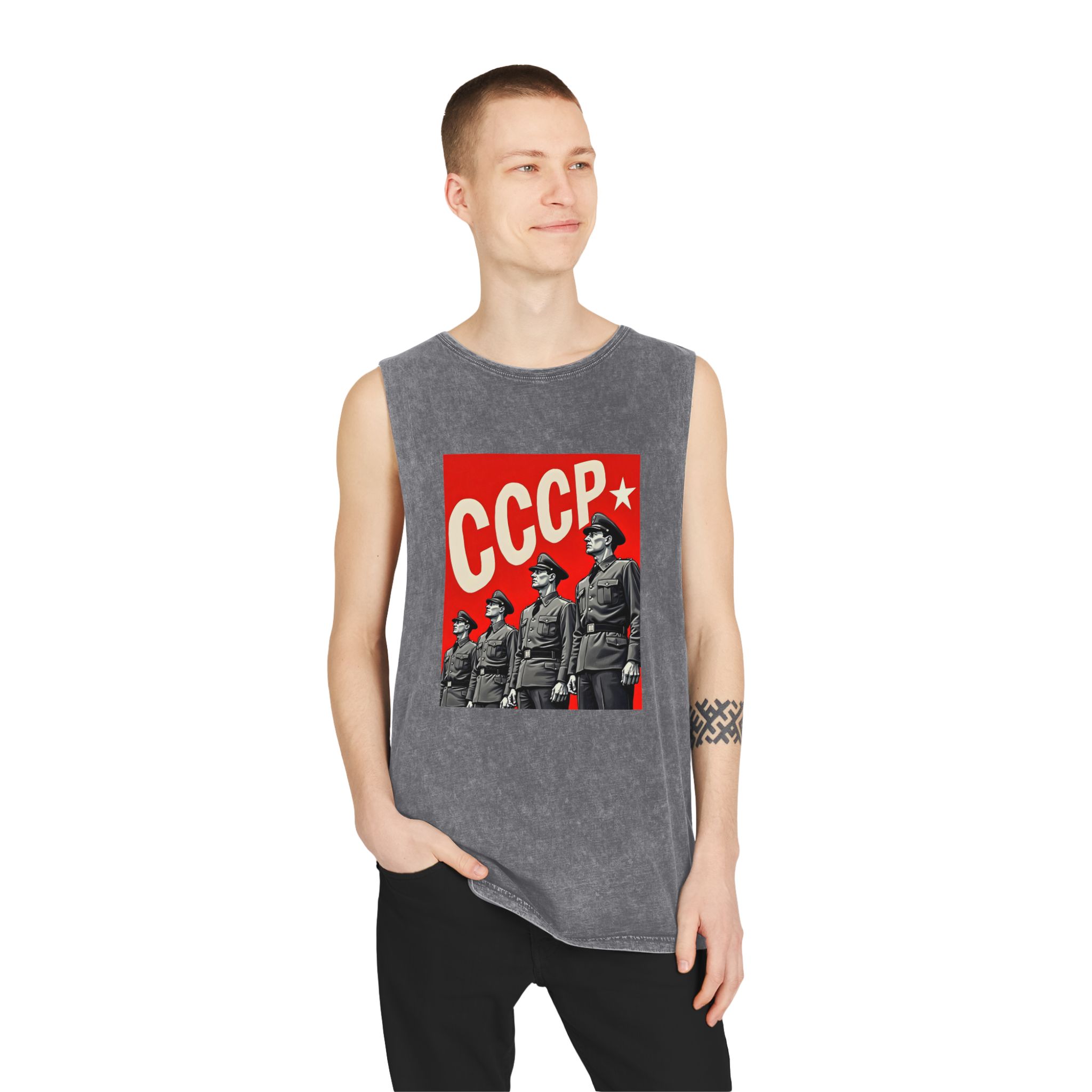 Cccp 1 Unisex Stonewash Tank Top - Image 11