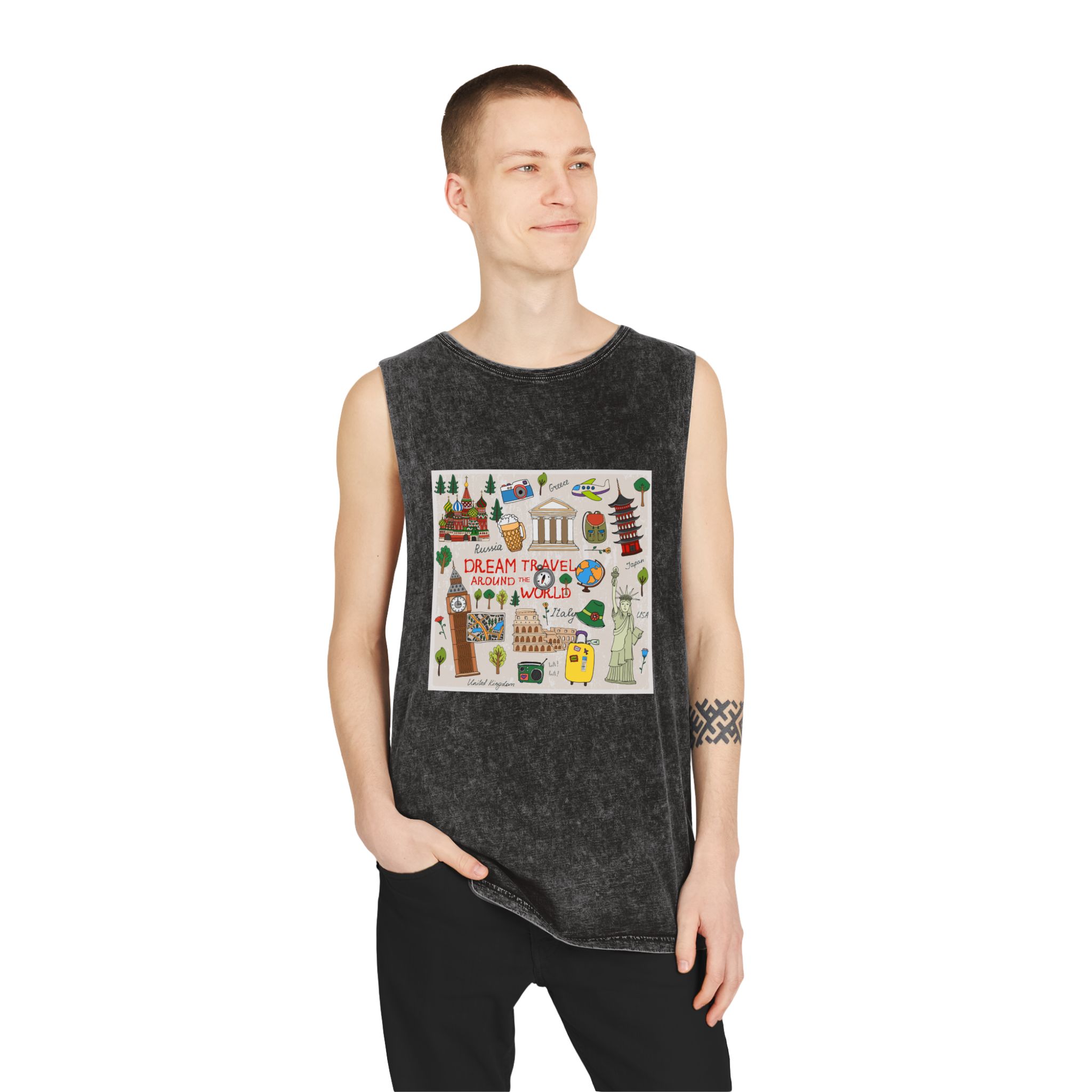 Historical Design AC647D Unisex Stonewash Tank Top - Image 3