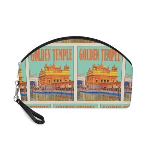 Golden Temple Retro Travel Poster Makeup Bag