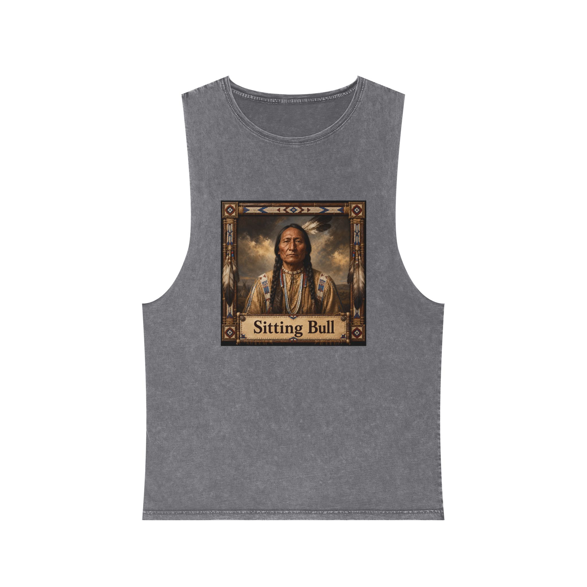 Sitting Bull Unisex Stonewash Tank Top - Image 9